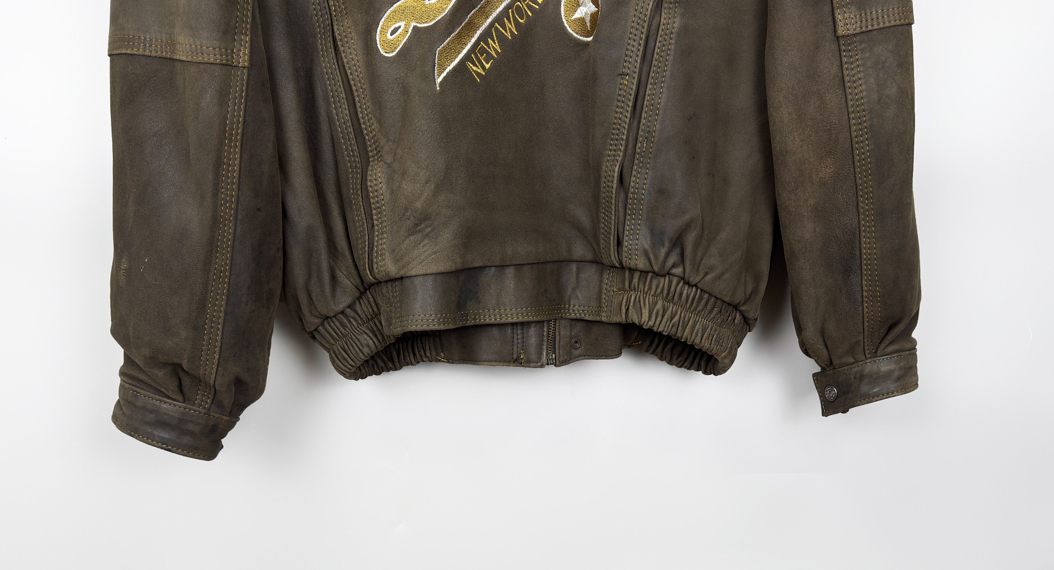 Diesel Vintage Diesel Brown Embroidered Logo Leather Jacket Size US XXL / EU 58 / 5 - 3 Thumbnail