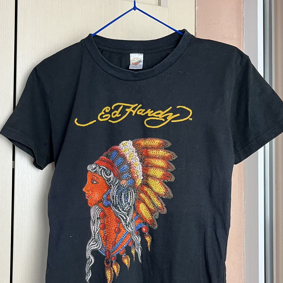 Christian Audigier × Ed Hardy × Vintage Vintage Ed Hardy T Shirt Christian Audigier Indians American Size US S / EU 44-46 / 1 - 2 Thumbnail