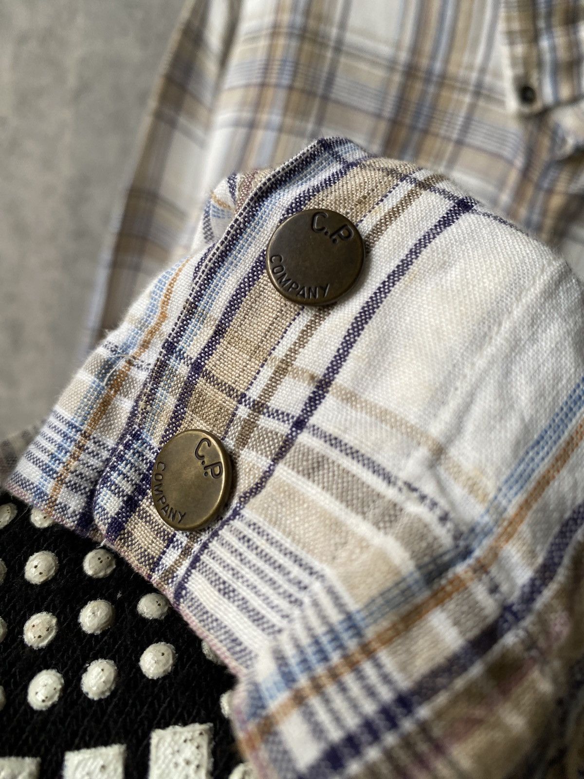 Vintage C.P Company Tartan Design Zipper Button Up Shirt