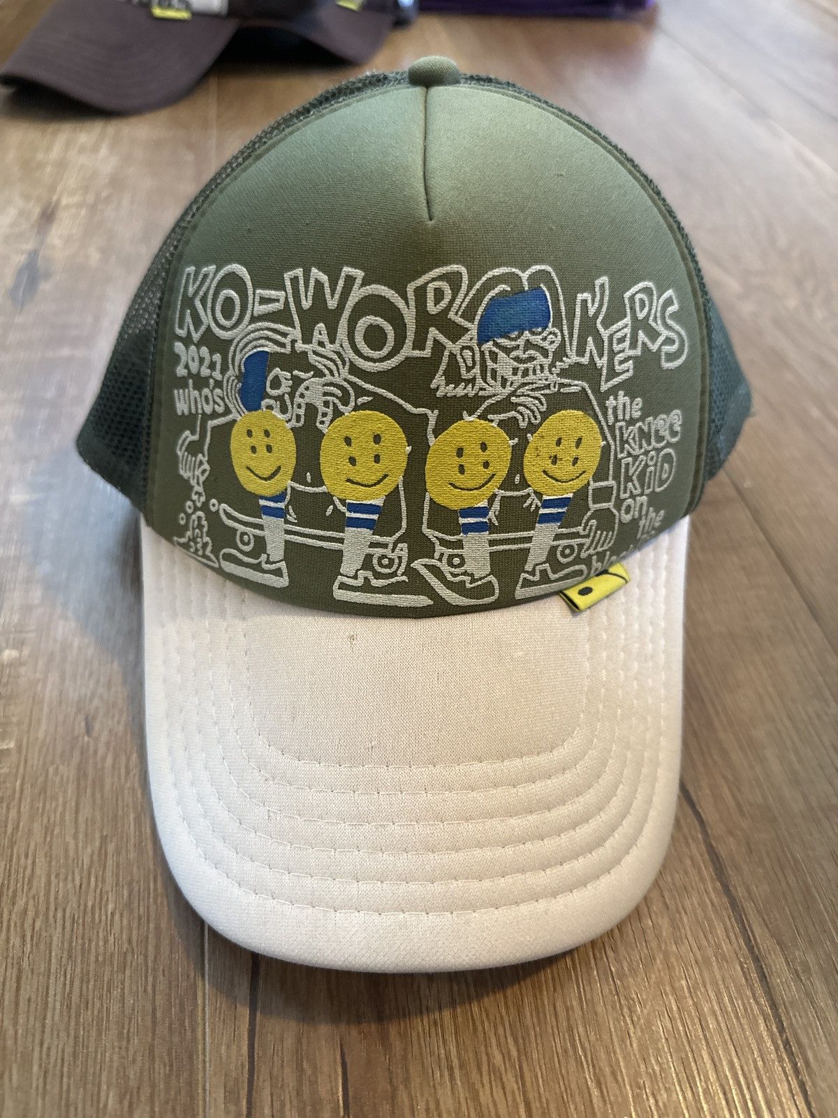 Kapital Kountry Kapital Knee Kid On The Block Track Trucker Hat Olive Size ONE SIZE - 5 Thumbnail