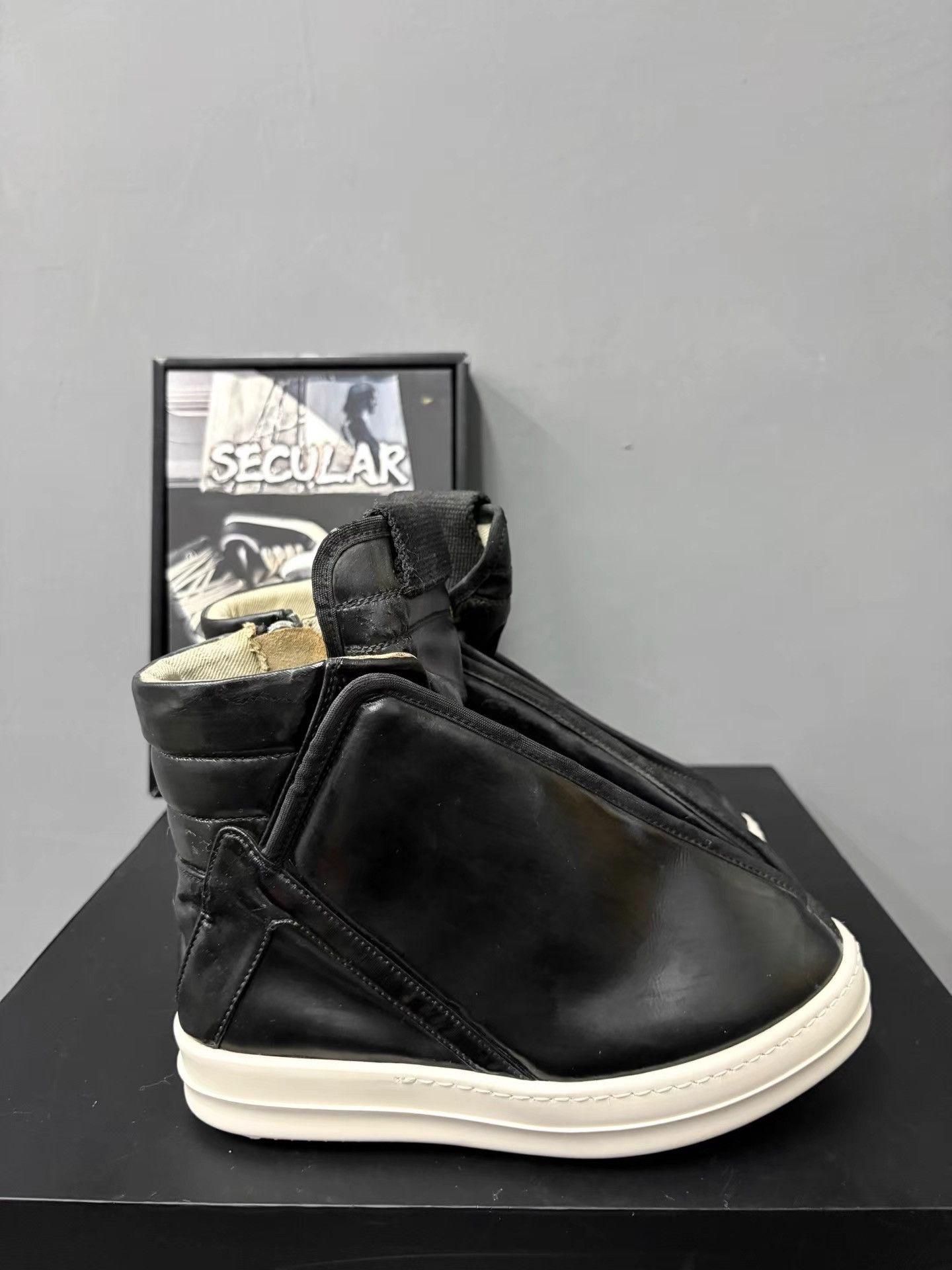 Rick Owens Rick Owens 17SS Leather Big Plane Hoof Dunk Closed Boots K34 Size US 6 / IT 36 - 4 Thumbnail