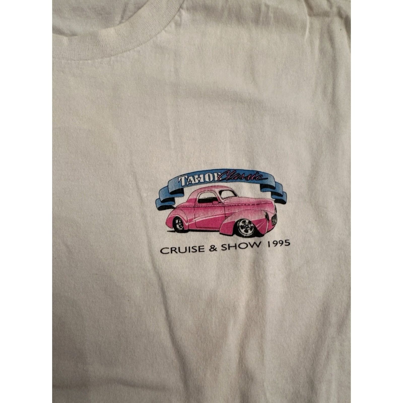 Vintage VINTAGE Tahoe 1995 classic cruise and show hot rod car show T-Shirt XL Men White Cars Classic T-Shirt XL Size US XL / EU 56 / 4 - 2 Thumbnail