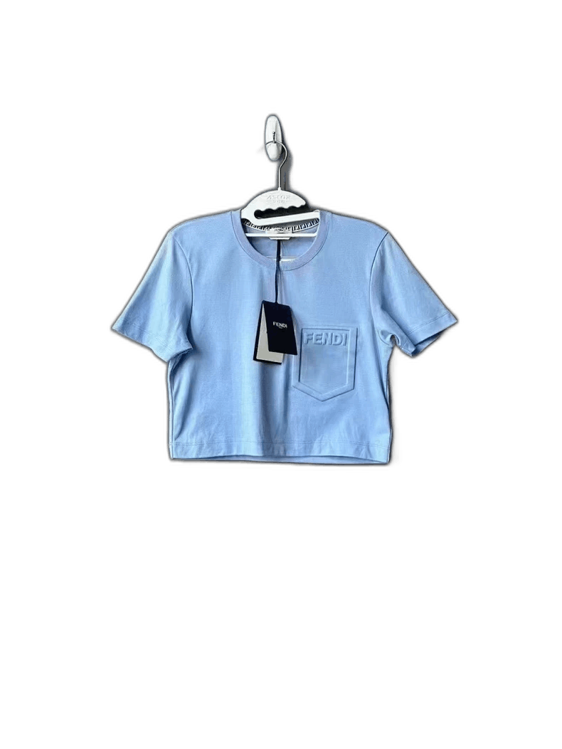 Fendi Fendi Blue Logo Short Sleeve T-Shirt Size XS / US 0-2 / IT 36-38 - 1 Thumbnail