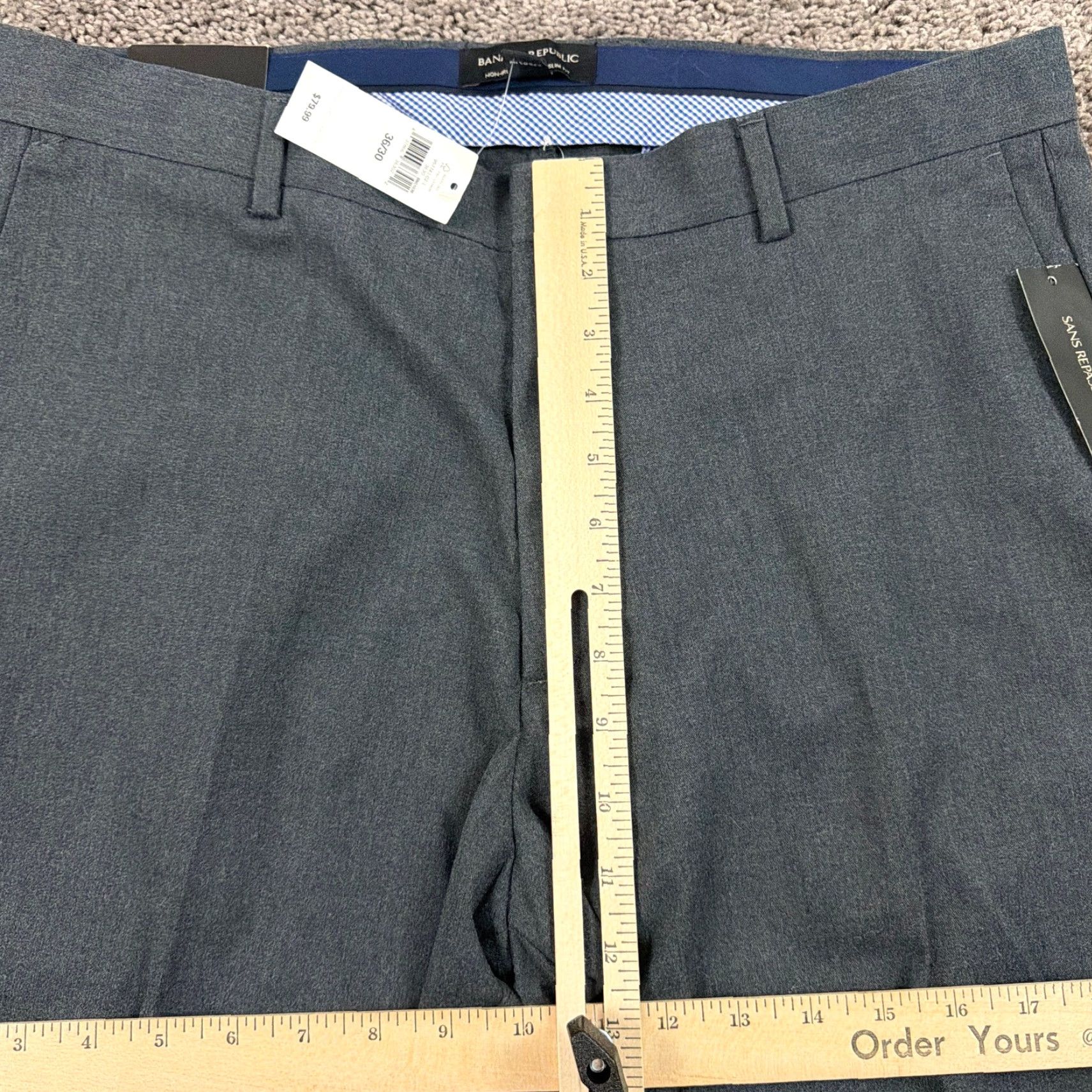 Banana Republic Banana Republic Pants Mens 36 Gray Slim Tailored Pleated Dress Business Non-Iron Dress Pants Mens Slim Gray 36 Size US 35 - 3 Thumbnail