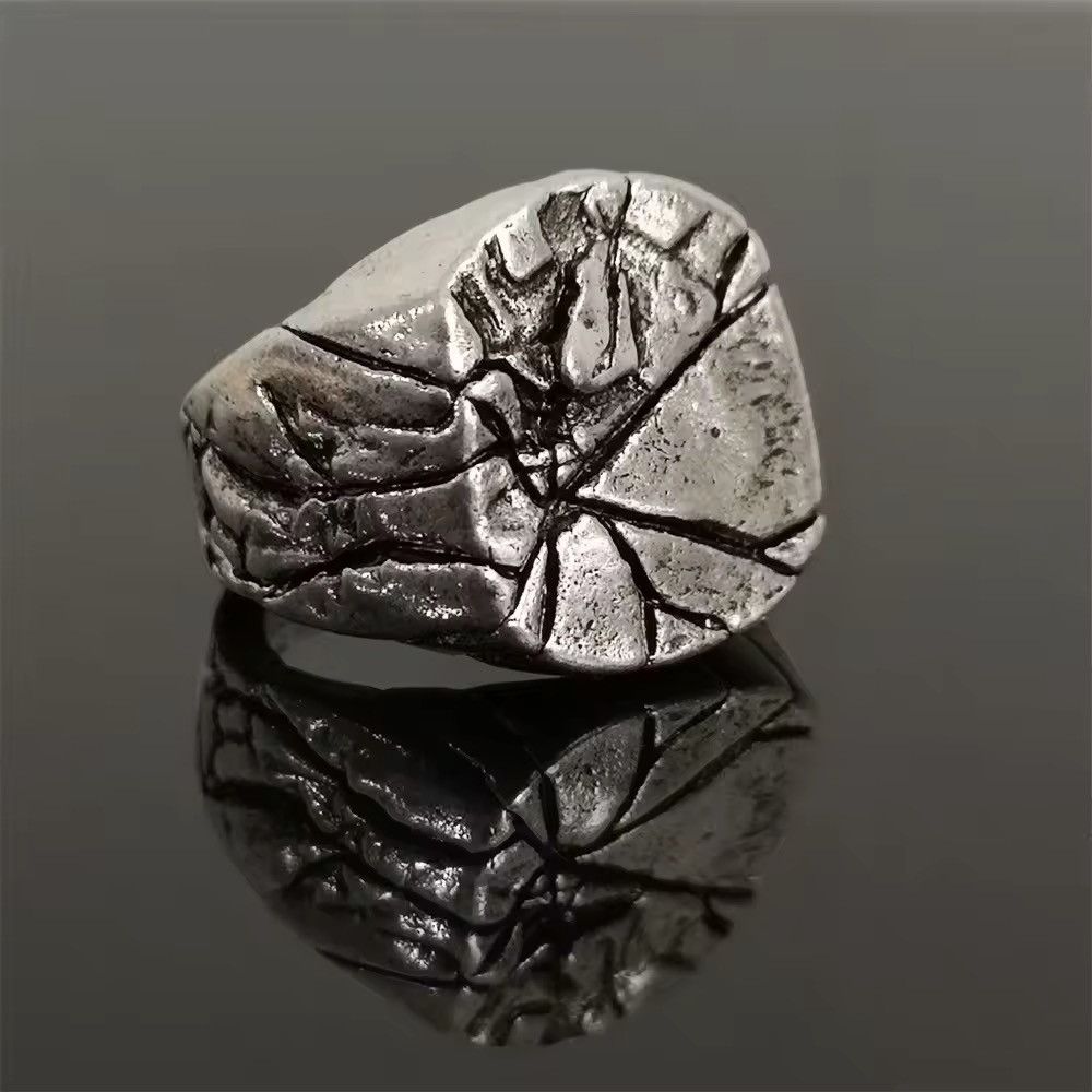 Jewelry Retro Vintage Punk Cracked Square Ring Size ONE SIZE - 5 Thumbnail