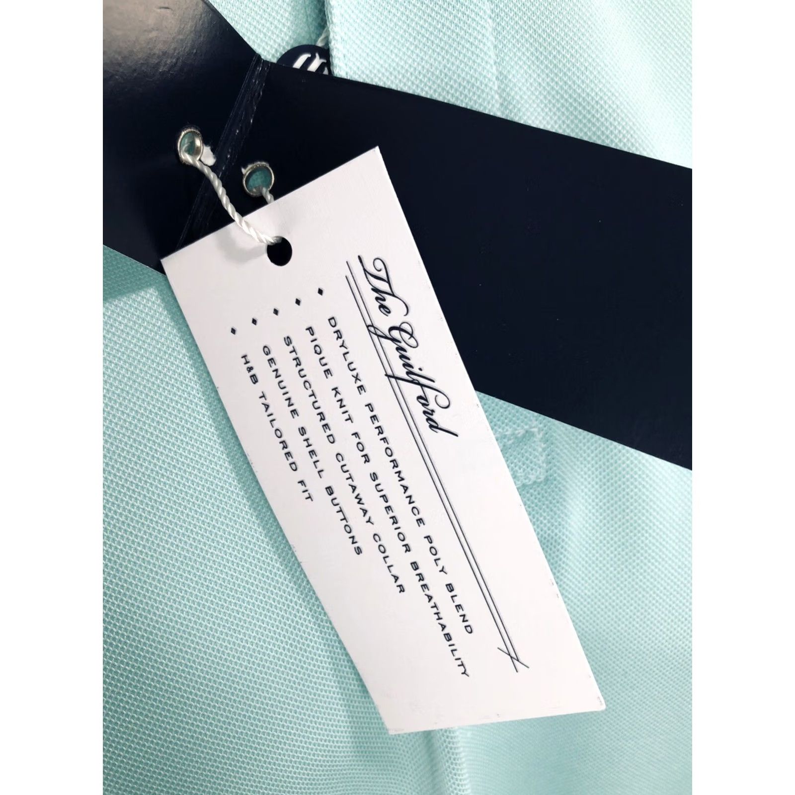 Vintage HOLDERNESS & BOURNE / THE GUILFORD - Knit PIQUE Polo Md. Shirt - Greenish Blue - M - Men Size US M / EU 48-50 / 2 - 2 Thumbnail