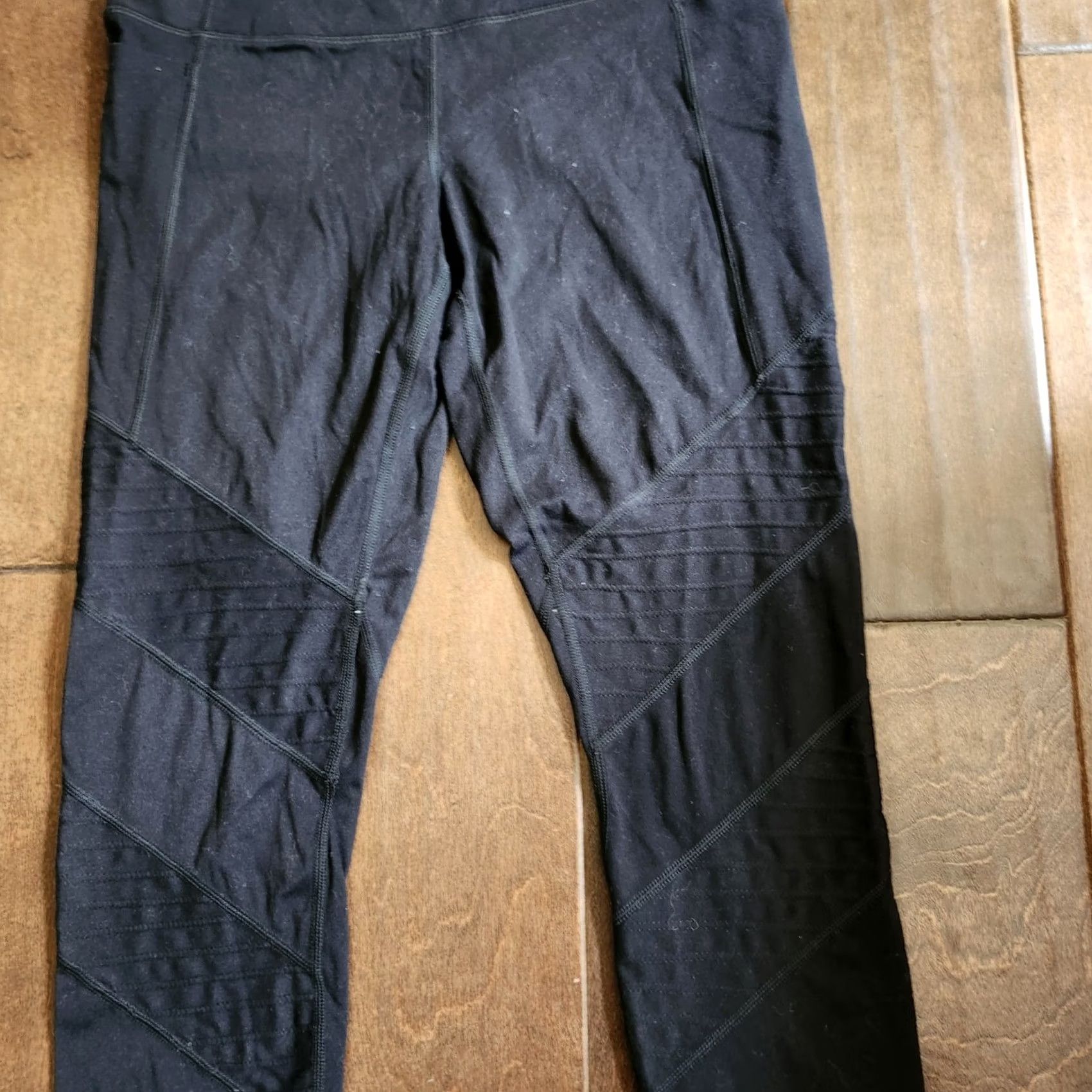 Vintage Members Mark Women's 7/8 Active Moto Pocket Black Leggings - Size M Size 32" / US 10 / IT 46 - 4 Thumbnail