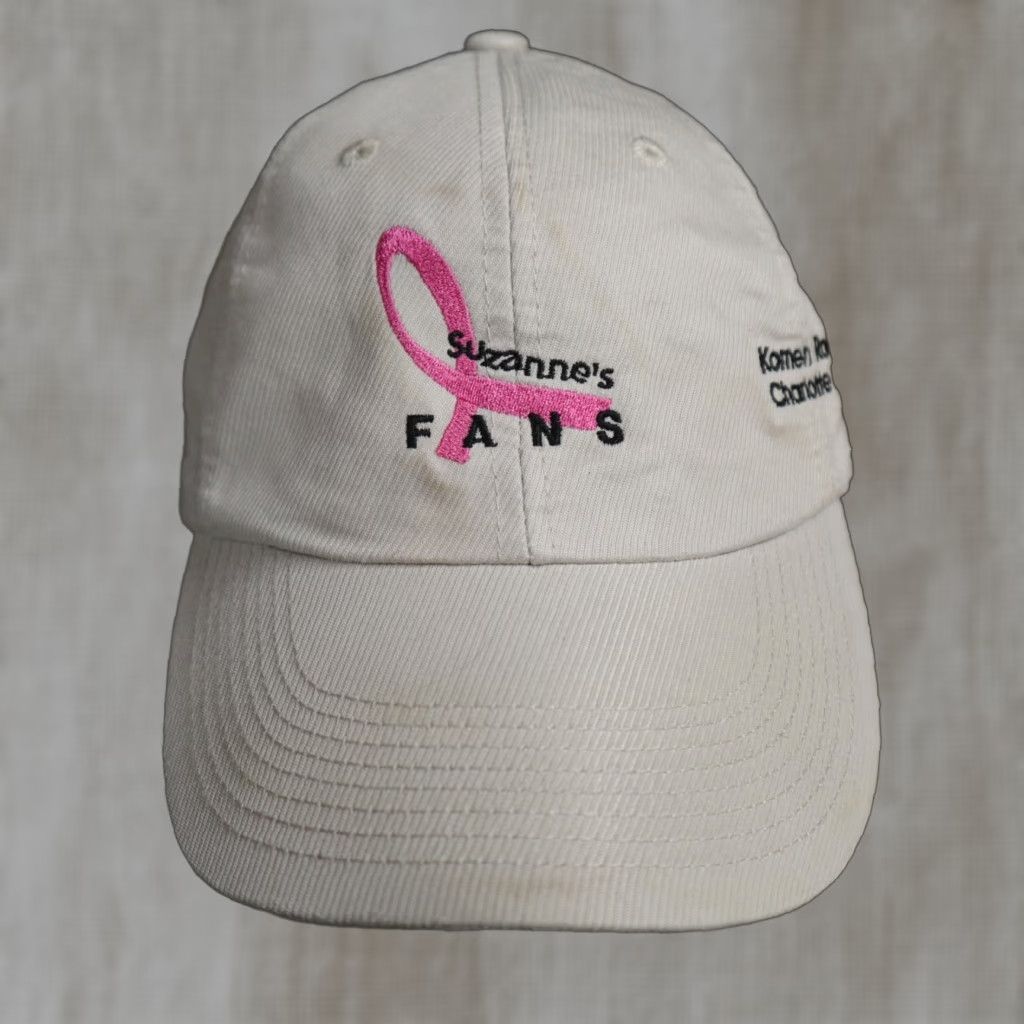 Pinko PING Baseball Cap Men's Adjustable Tan Hat Purple Ribbon Pink Breast Cancer Suzanne's Komen 3 Ribbon 90s theme? Size ONE SIZE - 1 Thumbnail