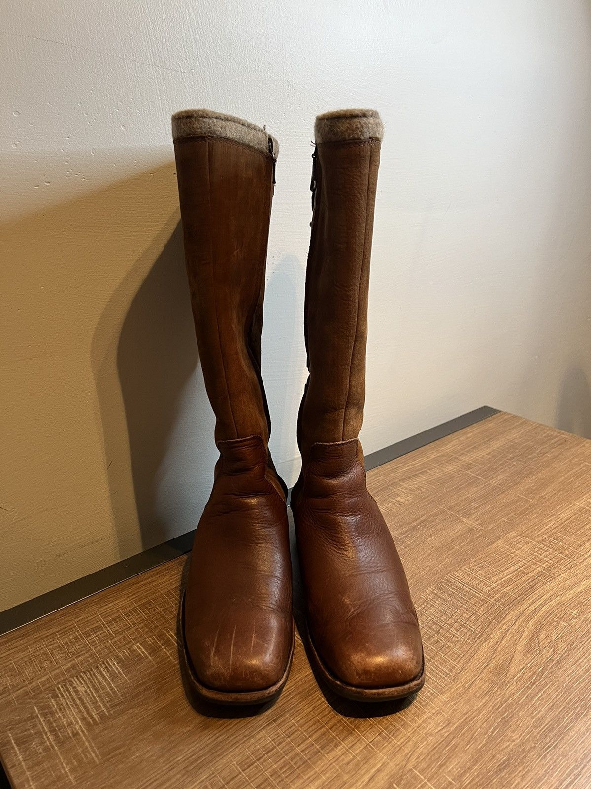 UGG Smithfield Brown Suede Leather Riding Boots Womens 7
