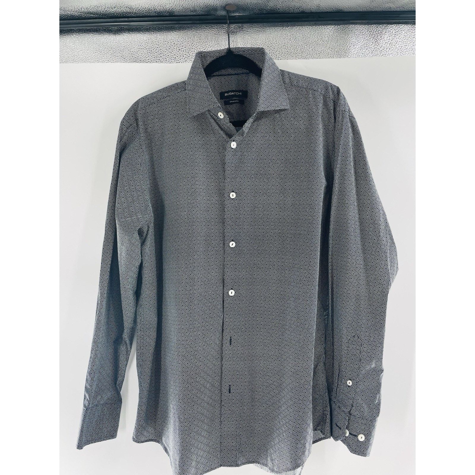 BUGATCHI Bugatchi Uomo Mens Shaped Fit ButtonUp Shirt Sz 16.5 (34/35) Size US L / EU 52-54 / 3 - 3 Thumbnail