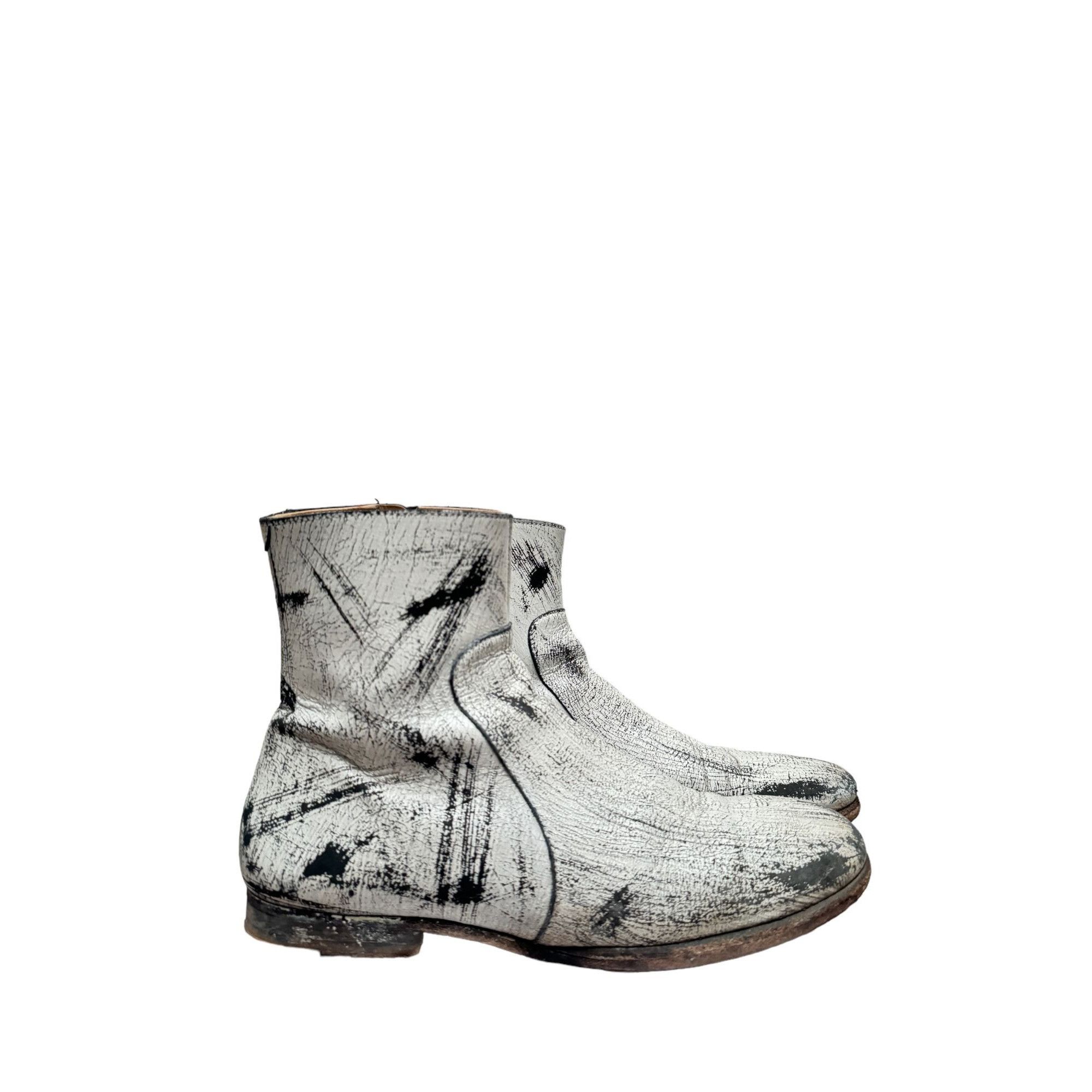 image of H&m x Maison Margiela White Painted Boots, Men's (Size 7)