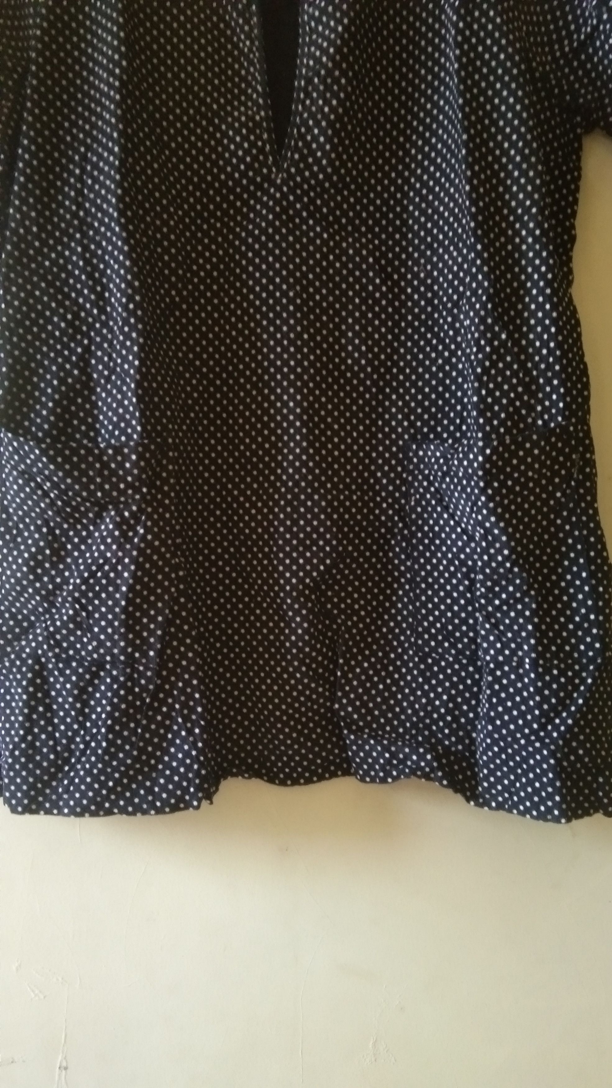 Yohji Yamamoto Y's for living polka navy tunic dress Size L / US 10 / IT 46 - 3 Thumbnail
