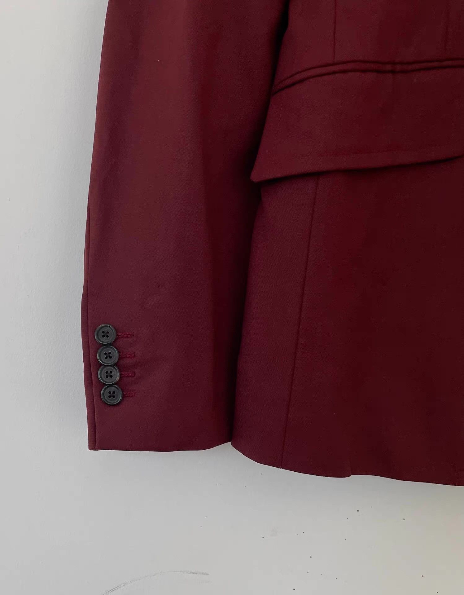 Prada Prada Men's Burgundy One-Button Wool Blazer Ｑ21 Size 50R - 4 Thumbnail