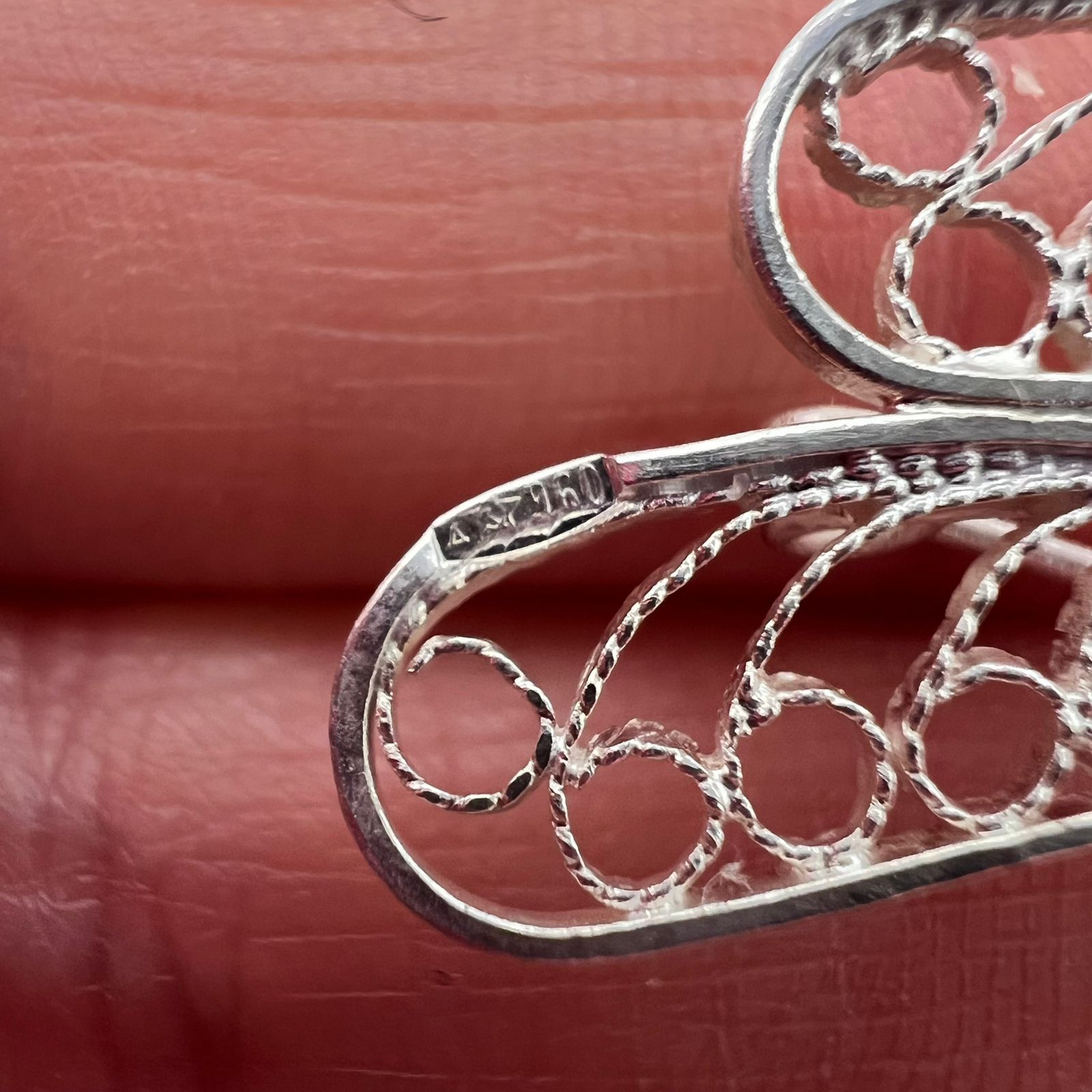 Vintage Vintage Soviet Silver 960 Filigree Brooch 750 & 960 Size ONE SIZE - 6 Thumbnail