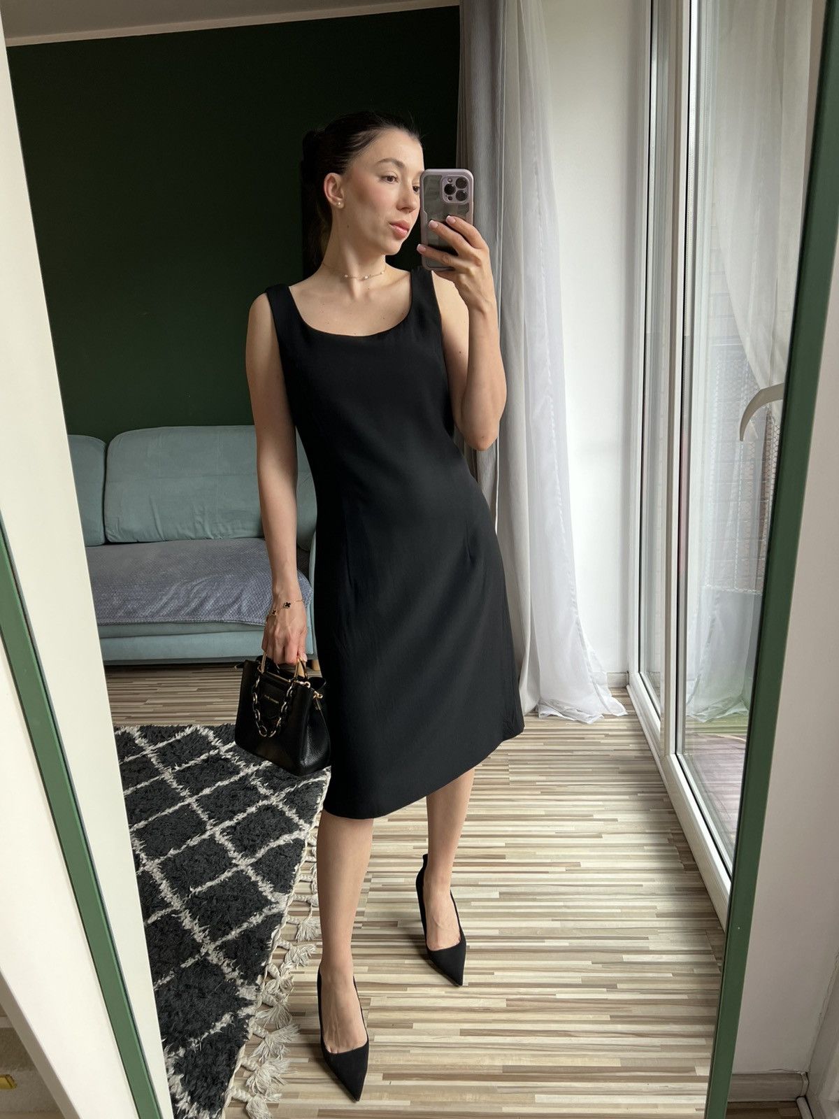 Marella Classic black sleeveless midi dress - Marella 85% wool Size L / US 10 / IT 46 - 2 Thumbnail