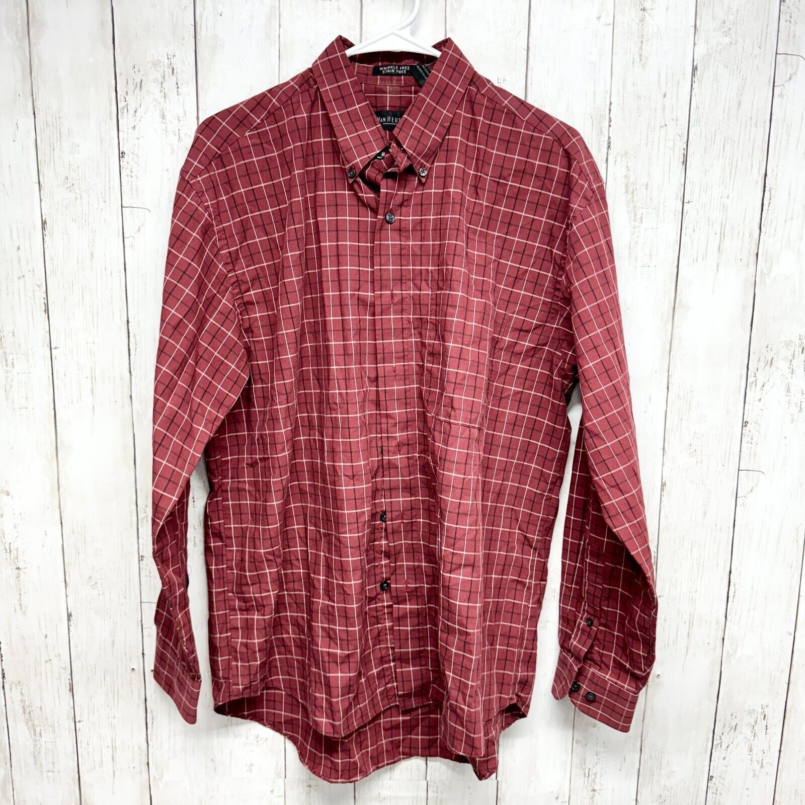 Van Heusen Van Heusen Shirt M 15-15.5 Plaid Long Sleeve Wrinkle Free Size US M / EU 48-50 / 2 - 1 Thumbnail