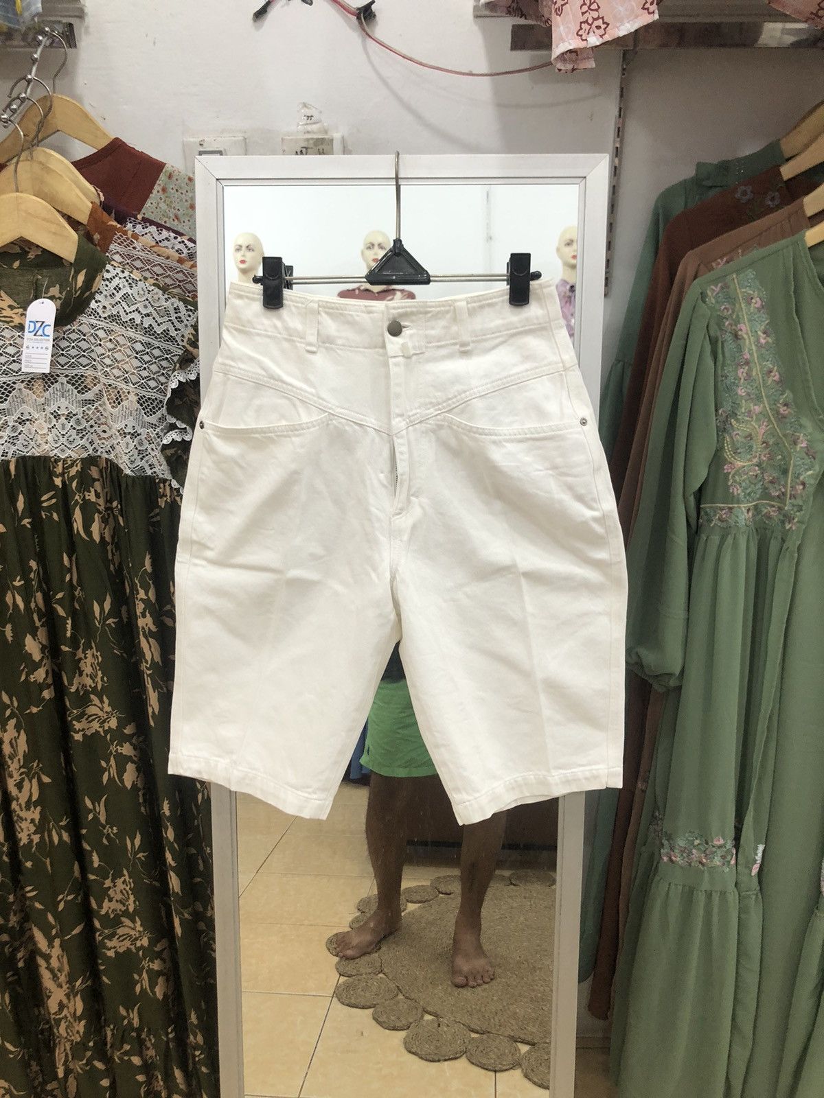 image of Hai Sporting Gear White Denim Shorts, Men's (Size 27)
