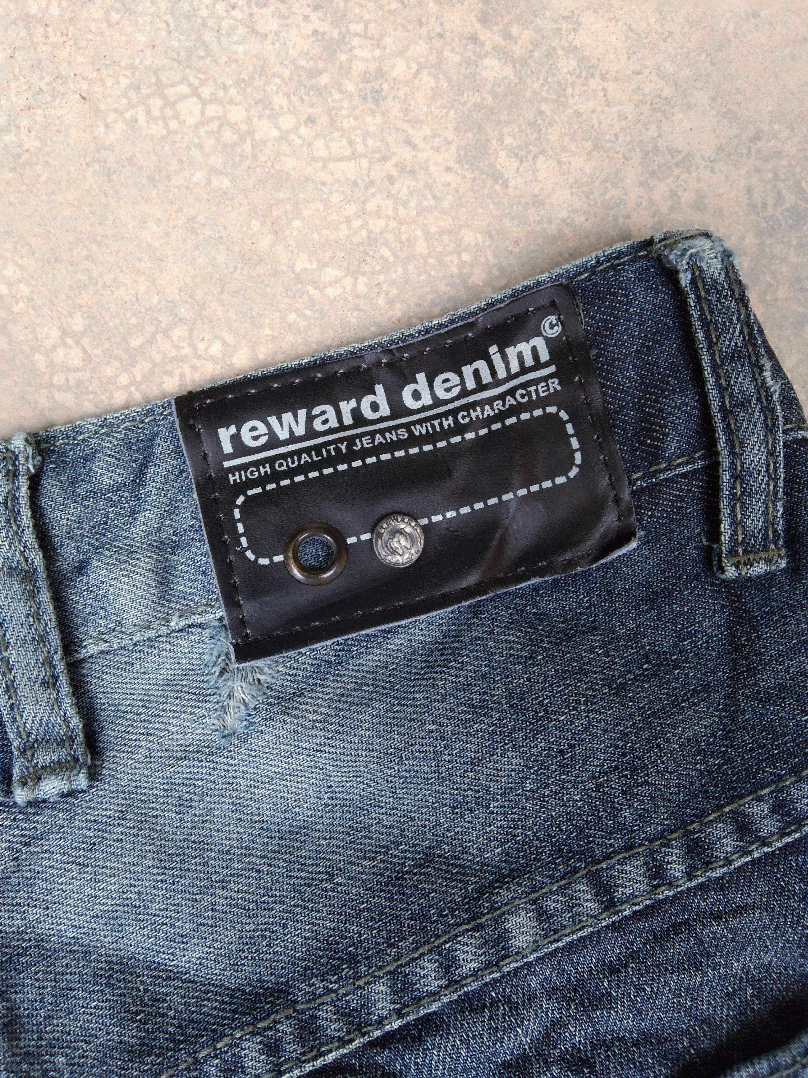 Jean Vintage Reward Denim Whisker Distressed Jeans 34x36 Size US 34 / EU 50 - 3 Thumbnail