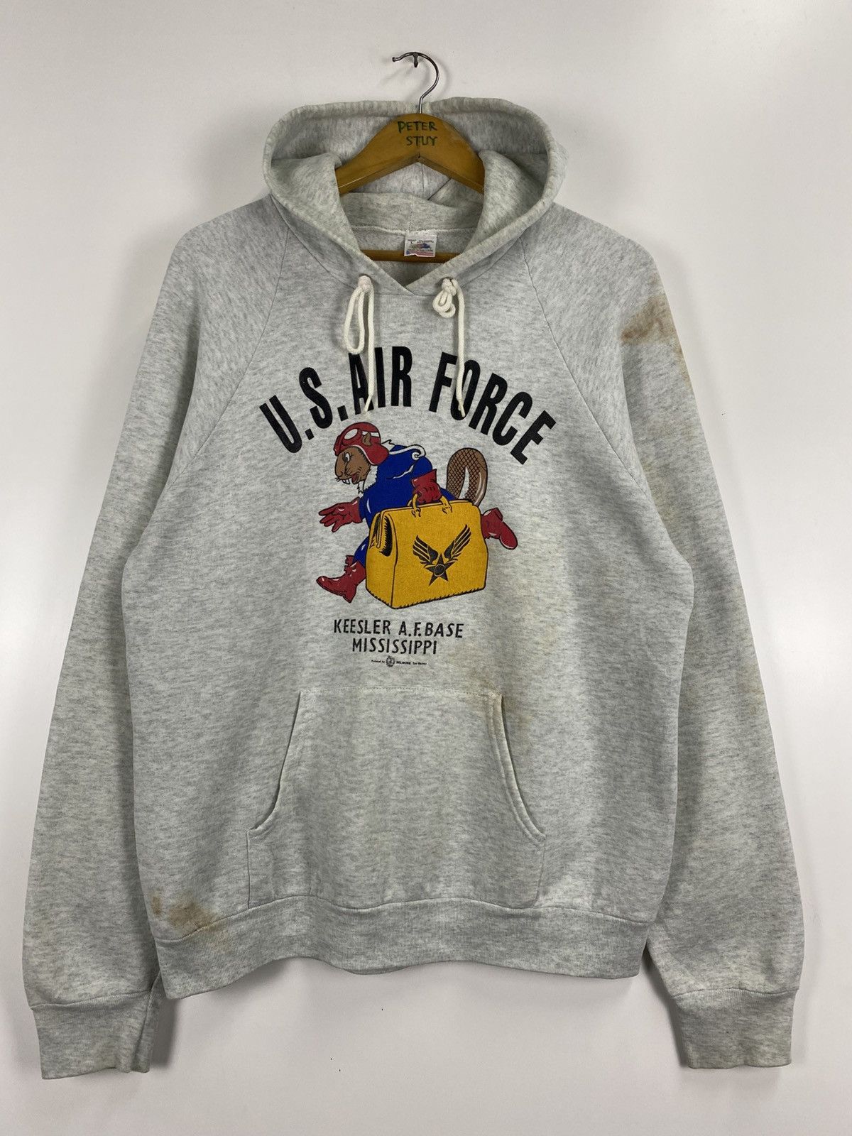 Vintage Vintage 80s US Air Force Hoodies Size US L / EU 52-54 / 3 - 3 Thumbnail