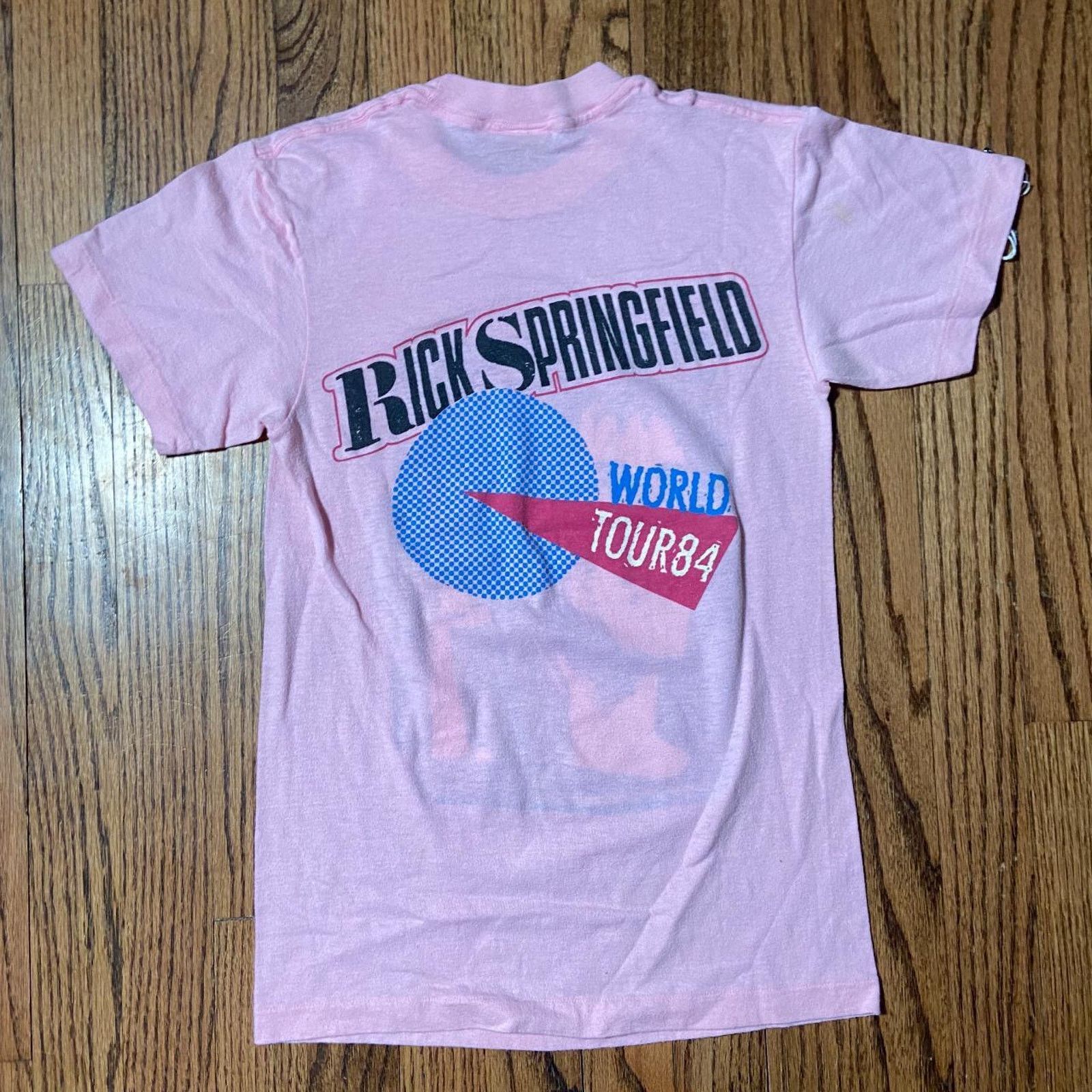 Hanes 80s rick springfield pink tee Size US S / EU 44-46 / 1 - 2 Thumbnail