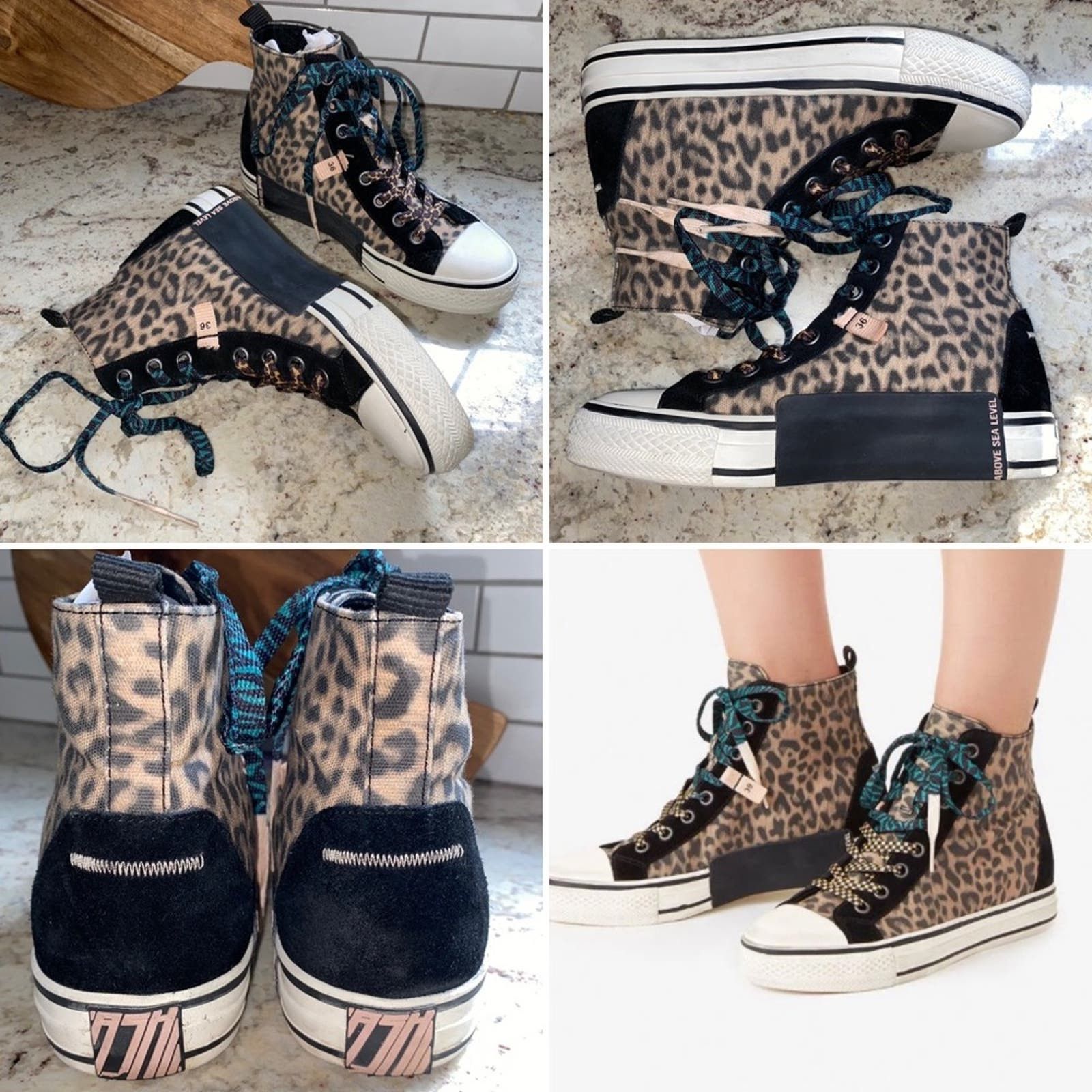image of Ash $220 High Top Genial Pun Platform Sneaker Eu36 Us5 in Black, Women's