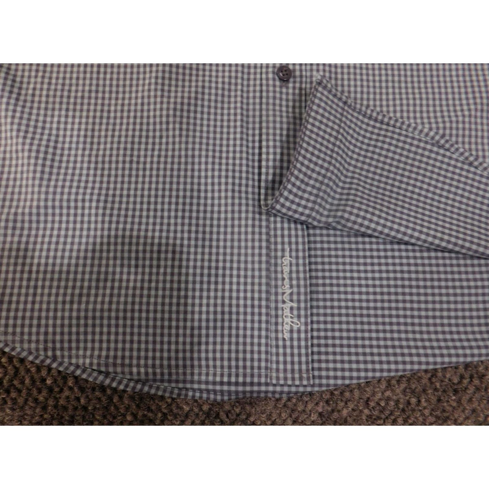 TravisMathew Travis Mathew Shirt Mens XL Blue White Checkered Button Up Short Sleeve Size US XL / EU 56 / 4 - 5 Thumbnail