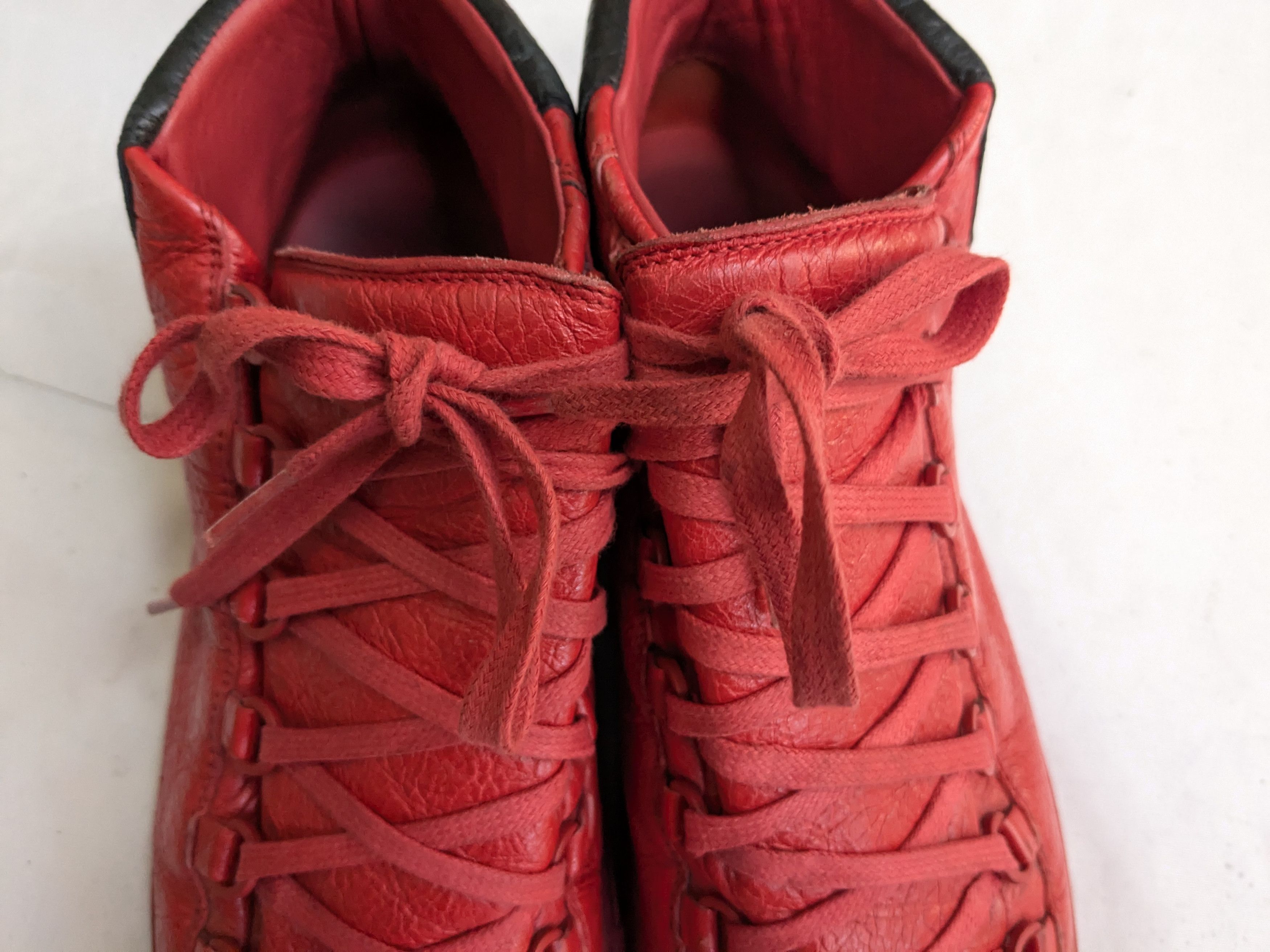 Balenciaga Balenciaga Arena Red Black 10 Leather High Tops Size US 10 / EU 43 - 4 Thumbnail