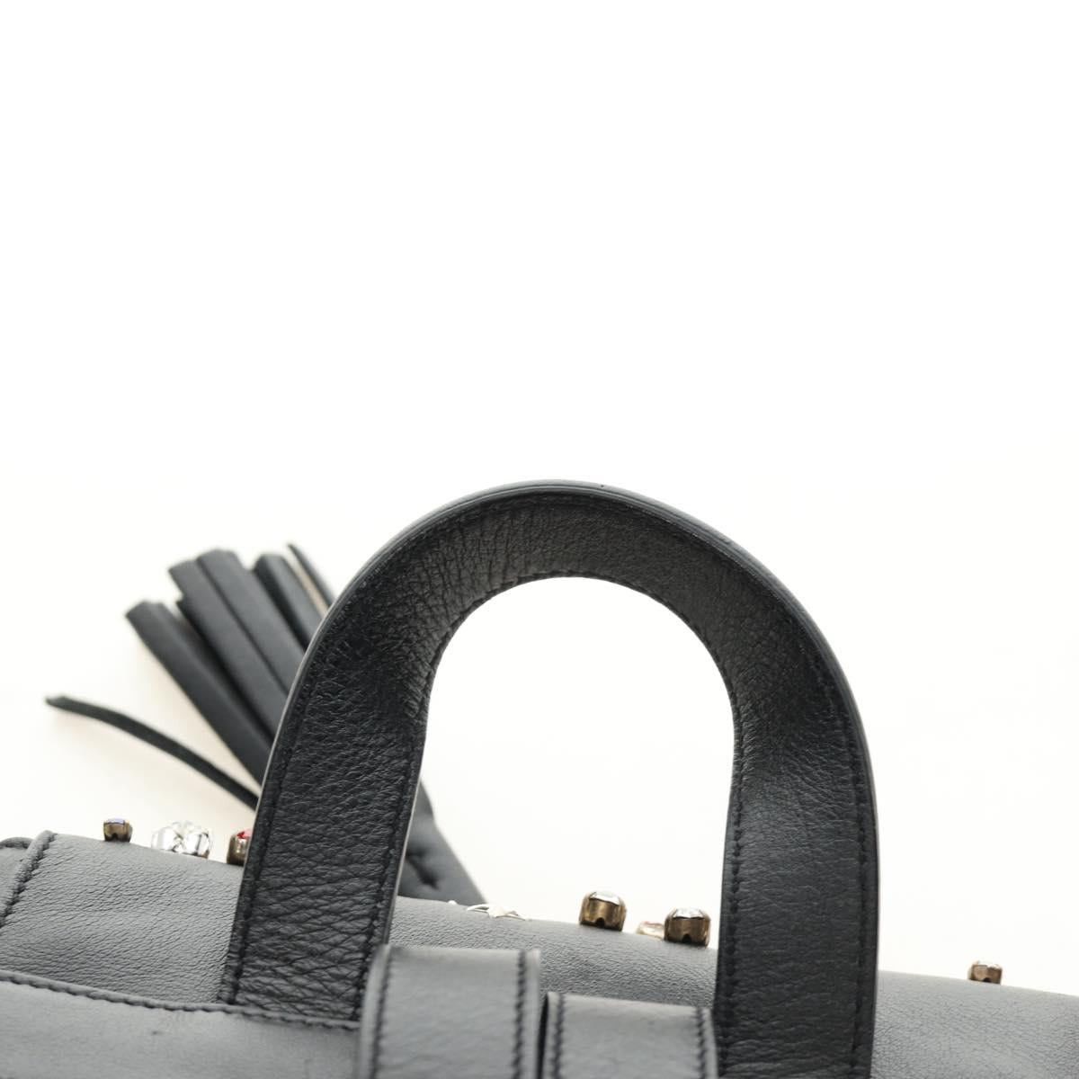 Saint Laurent Paris SAINT LAURENT Backpack Leather Black Silver Auth 185905SM - Size ONE SIZE - 14 Thumbnail