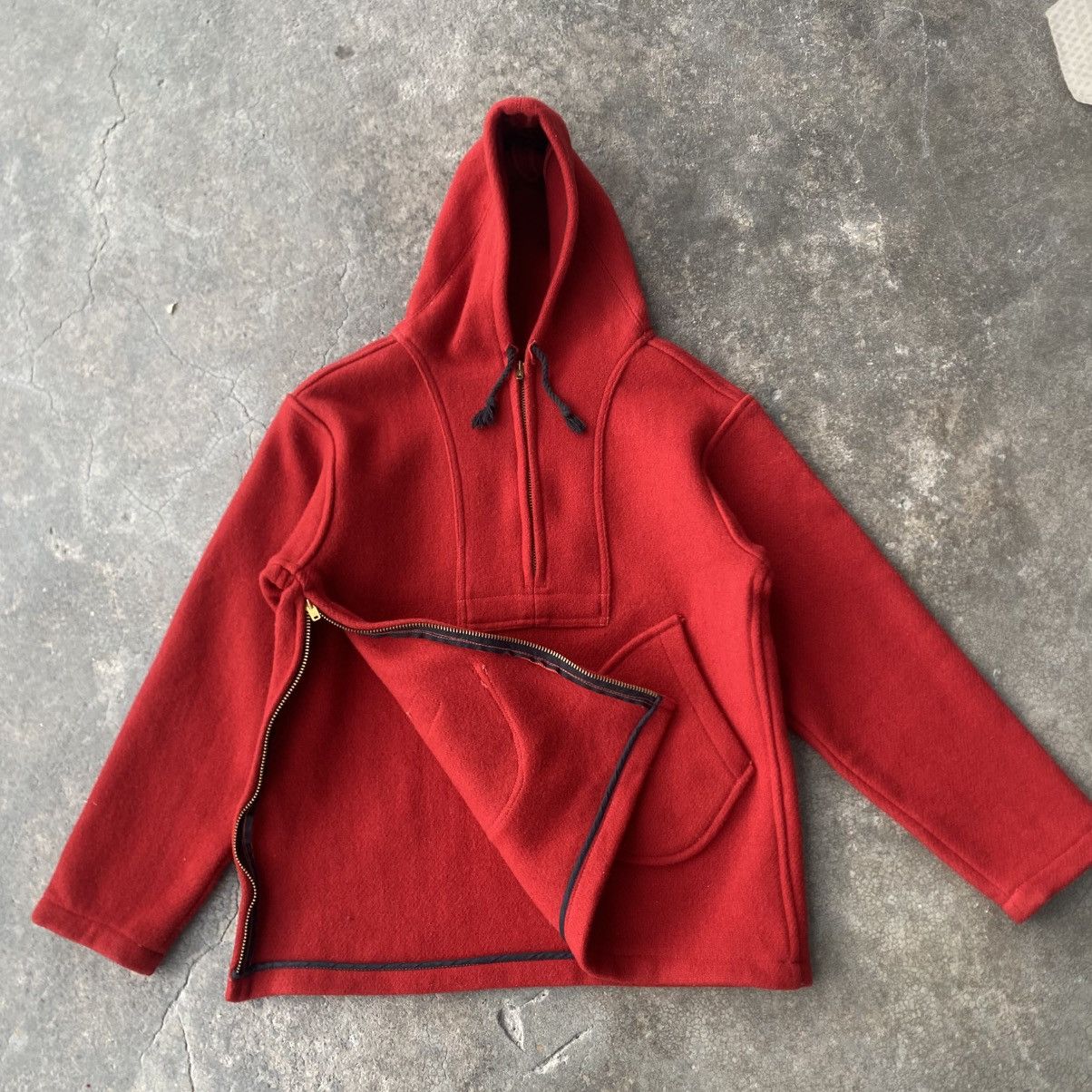 Warehouse Warehouse Pullover Wool Melton Jacket Side Zipper Talon USA Size US S / EU 44-46 / 1 - 14 Thumbnail