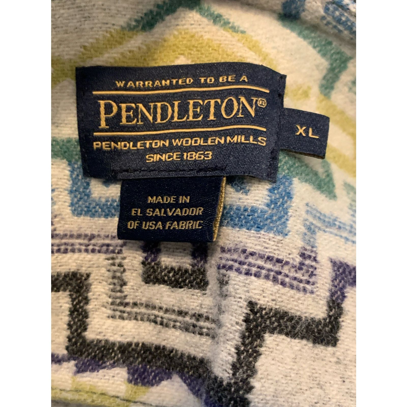 Pendleton Pendleton Blue Green Southwest Wool Cropped Shrug Jacket XL Size XL / US 12-14 / IT 48-50 - 3 Thumbnail