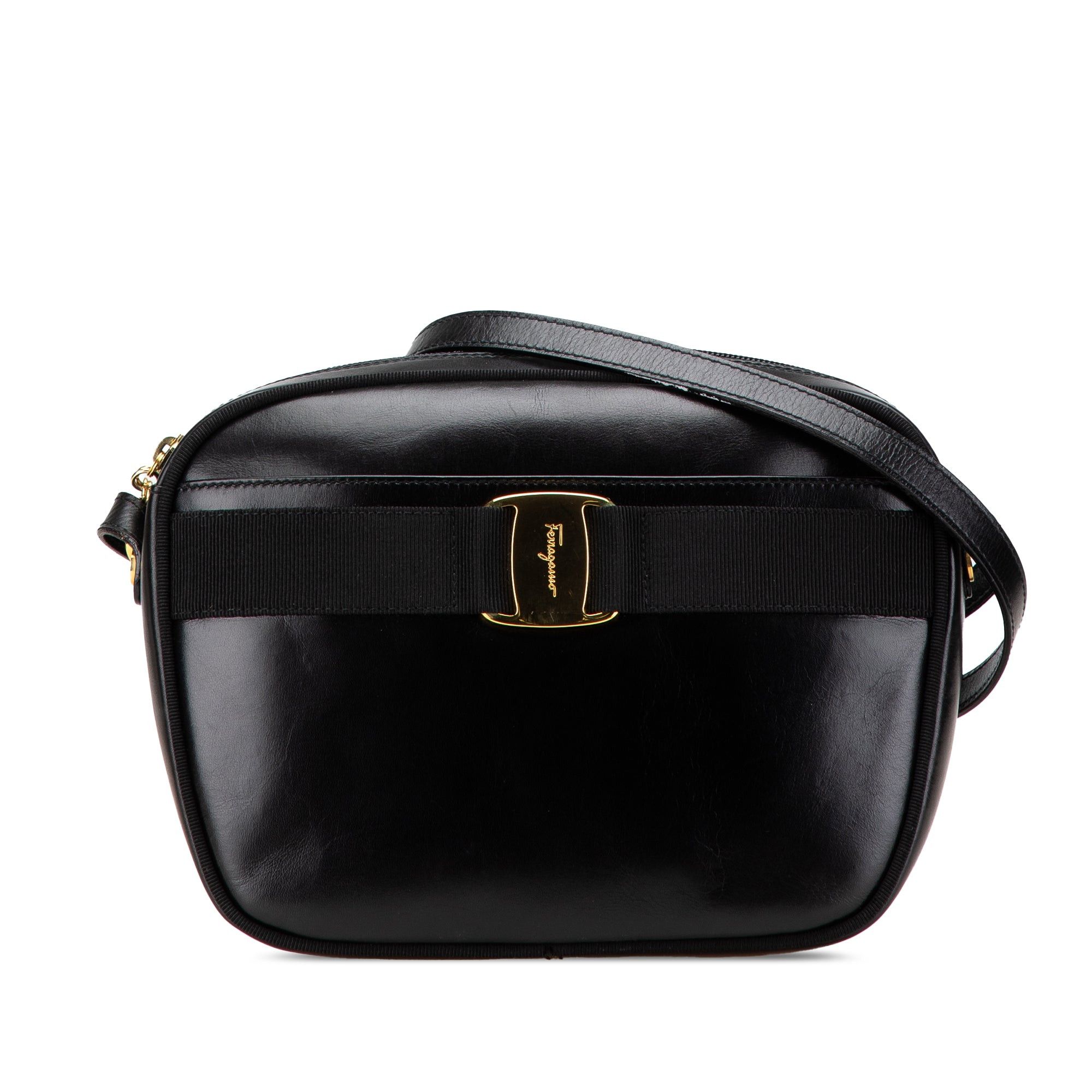 Ferragamo Vara Calfskin Crossbody Black