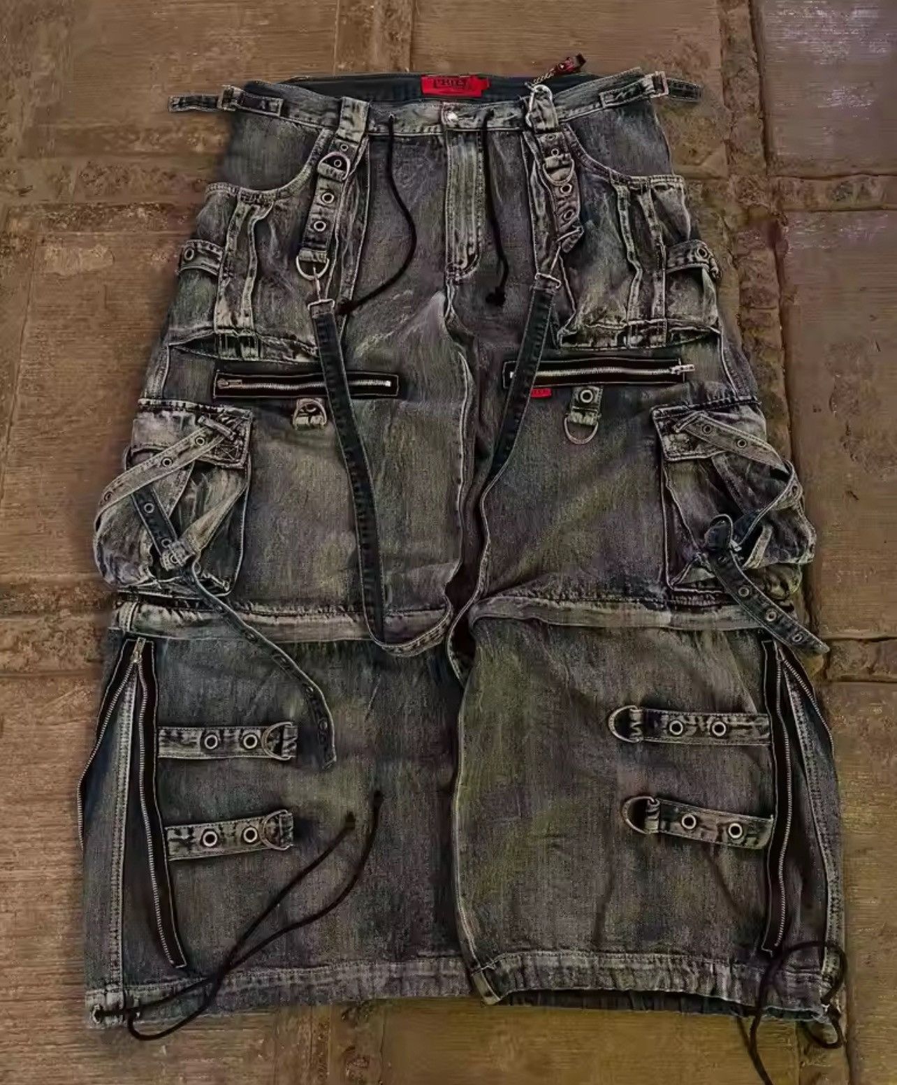 Jean Retro Double Stitching Washed Baggy Jeans Size US 32 / EU 48 - 2 Thumbnail
