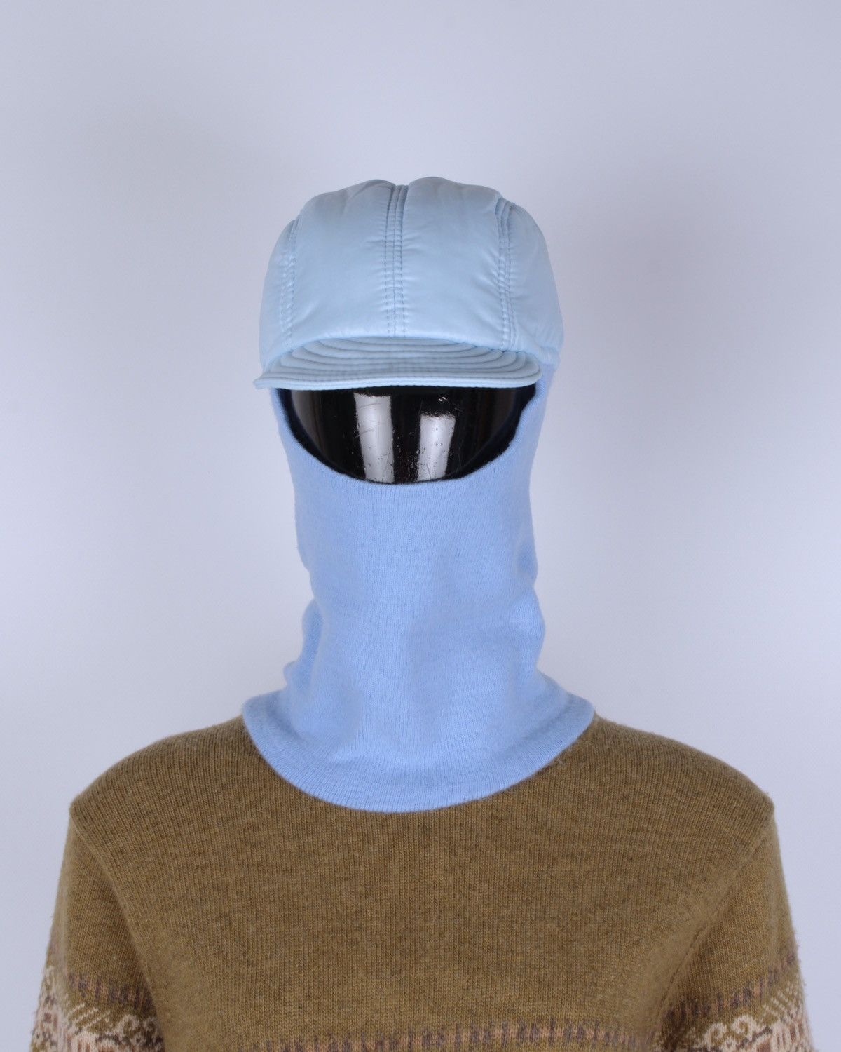 Designer × Vintage Vintage Ski Balaclava Quilted Cap Visor Knit Face Mask Size ONE SIZE - 2 Thumbnail