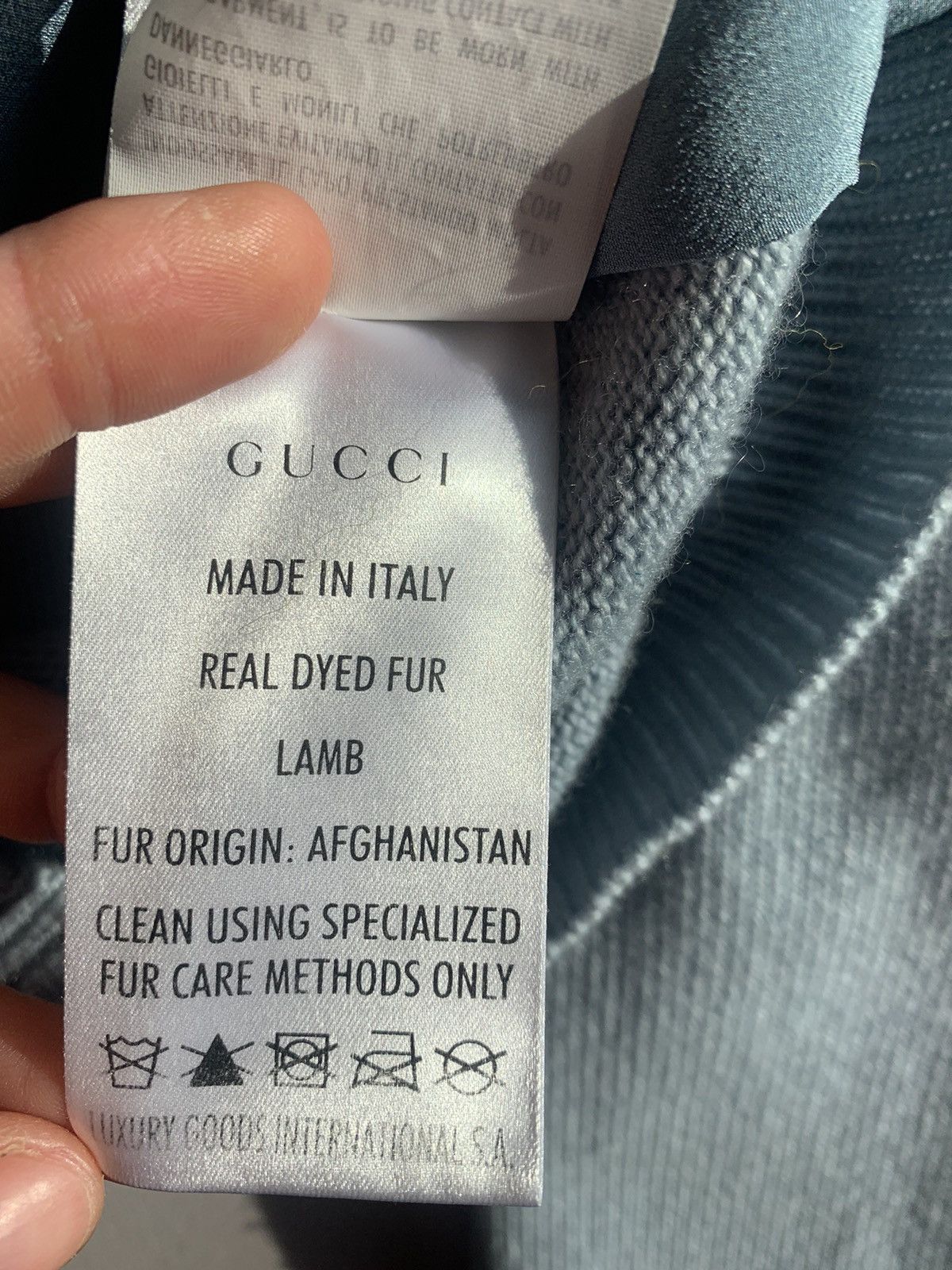 Gucci Light gray-blue sweater with fur on the front Size S / US 4 / IT 40 - 5 Thumbnail