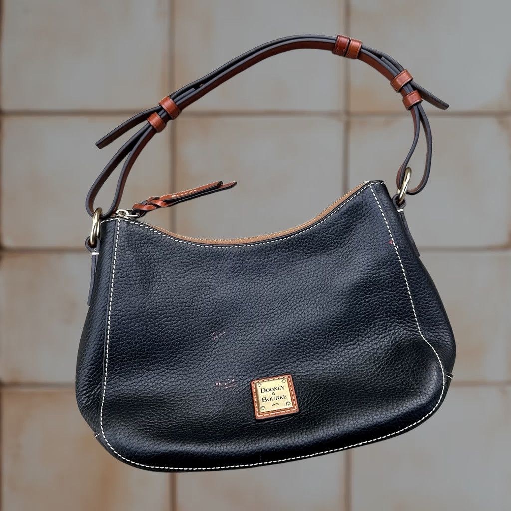 Dooney & Bourke Dooney & Bourke Pebble Leather Kiley Hobo Bag Small Women Black Purse with Zipper Size ONE SIZE - 1 Thumbnail