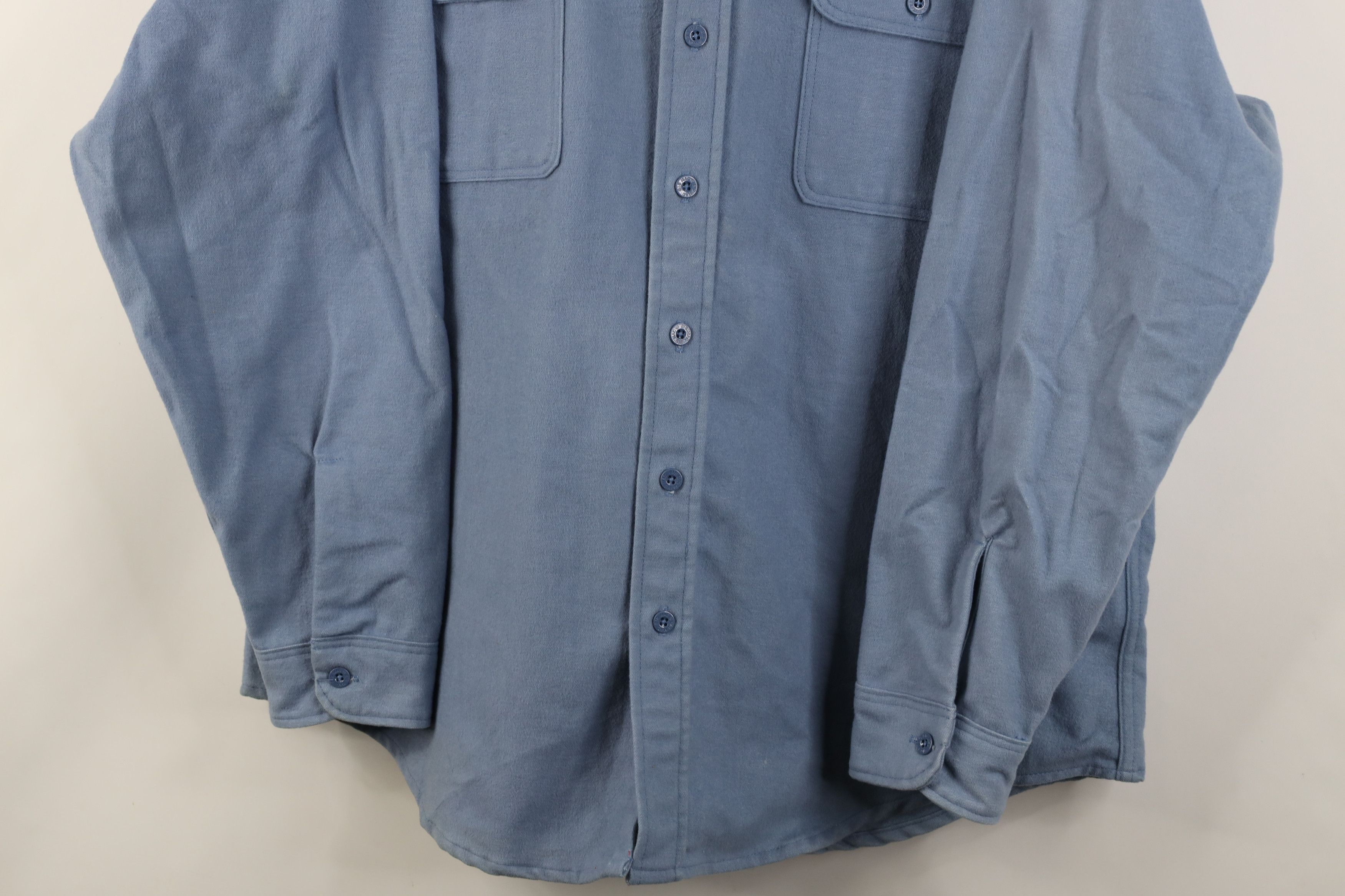 Vintage Vintage 70s Big Mac Chamois Cloth Button Shirt Blue USA Size US XL / EU 56 / 4 - 3 Thumbnail
