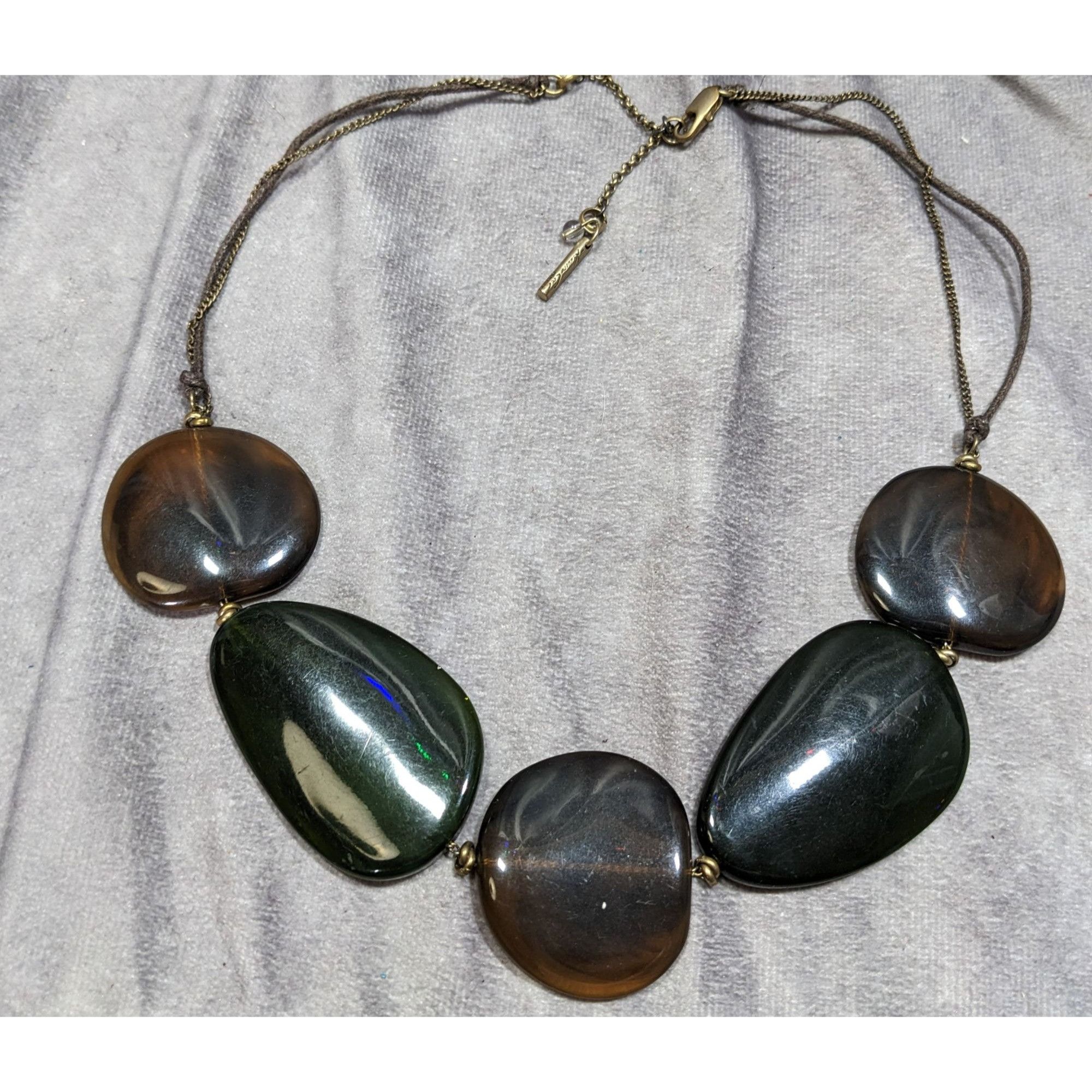 Kenneth Cole Kenneth Cole Brown & Green Beaded Statement Necklace With Ad Size ONE SIZE - 6 Thumbnail
