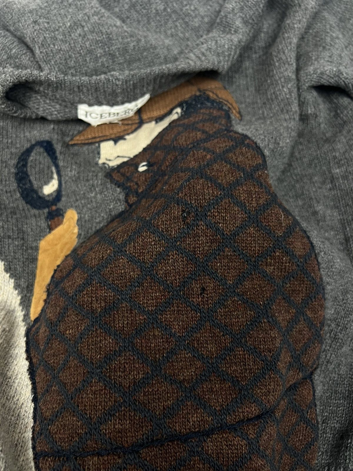Iceberg Vintage 90s Iceberg Sherlock Holmes wool knitted sweater Size US XL / EU 56 / 4 - 4 Thumbnail