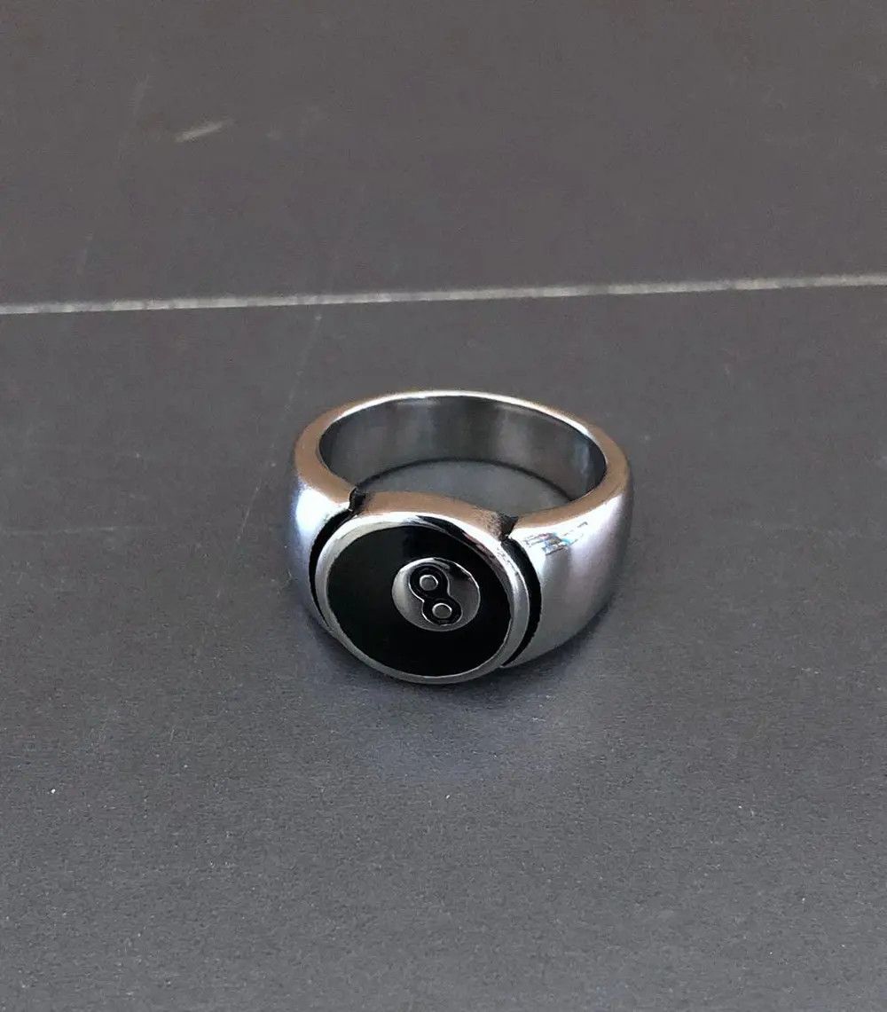 Jewelry Stainless Steel Billiards 8 Ball Ring size 8 - 11 Size ONE SIZE - 6 Thumbnail
