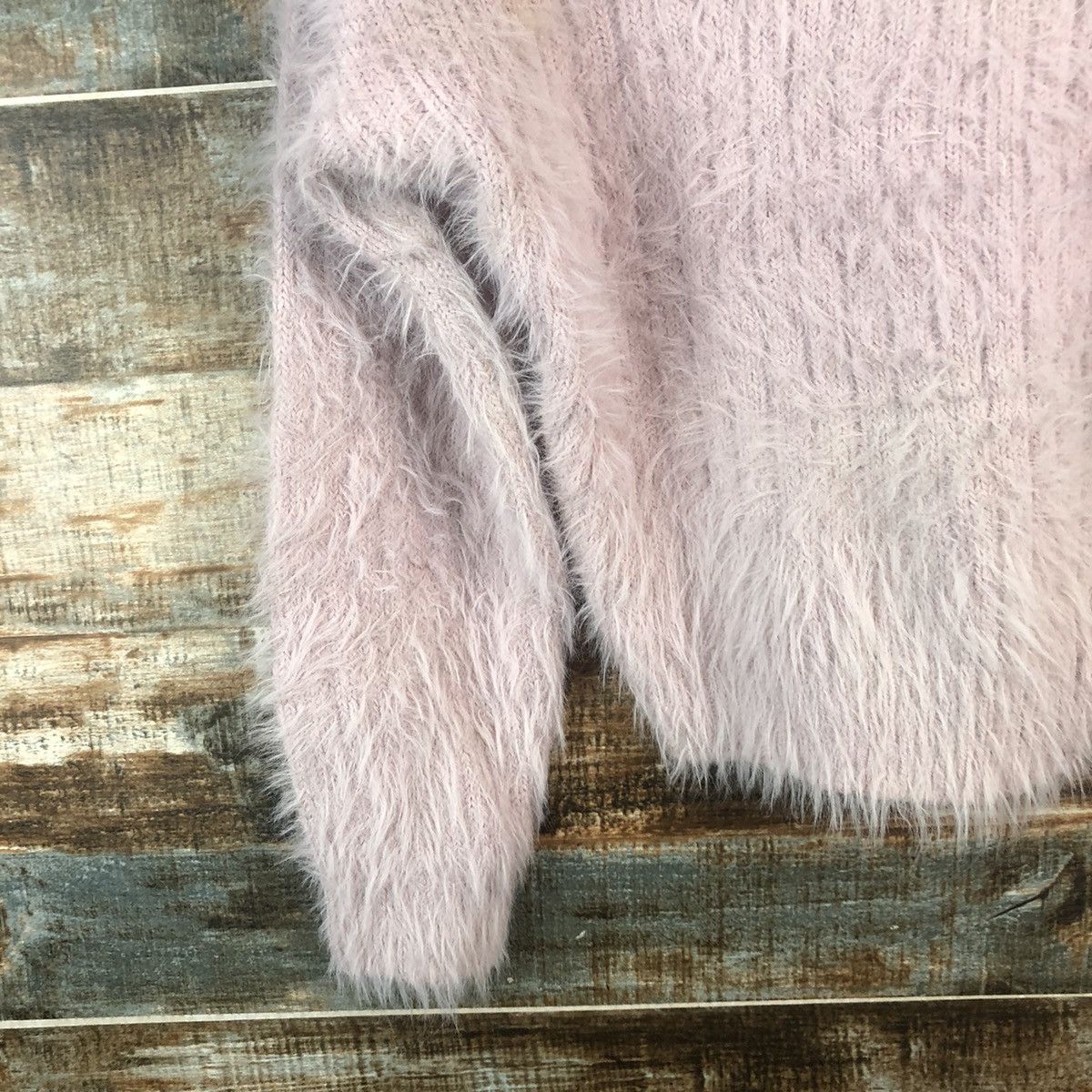 Japanese Brand DL Ingni Pink Mohair shaggy fur Knitwear #C396 Size M / US 6-8 / IT 42-44 - 7 Thumbnail