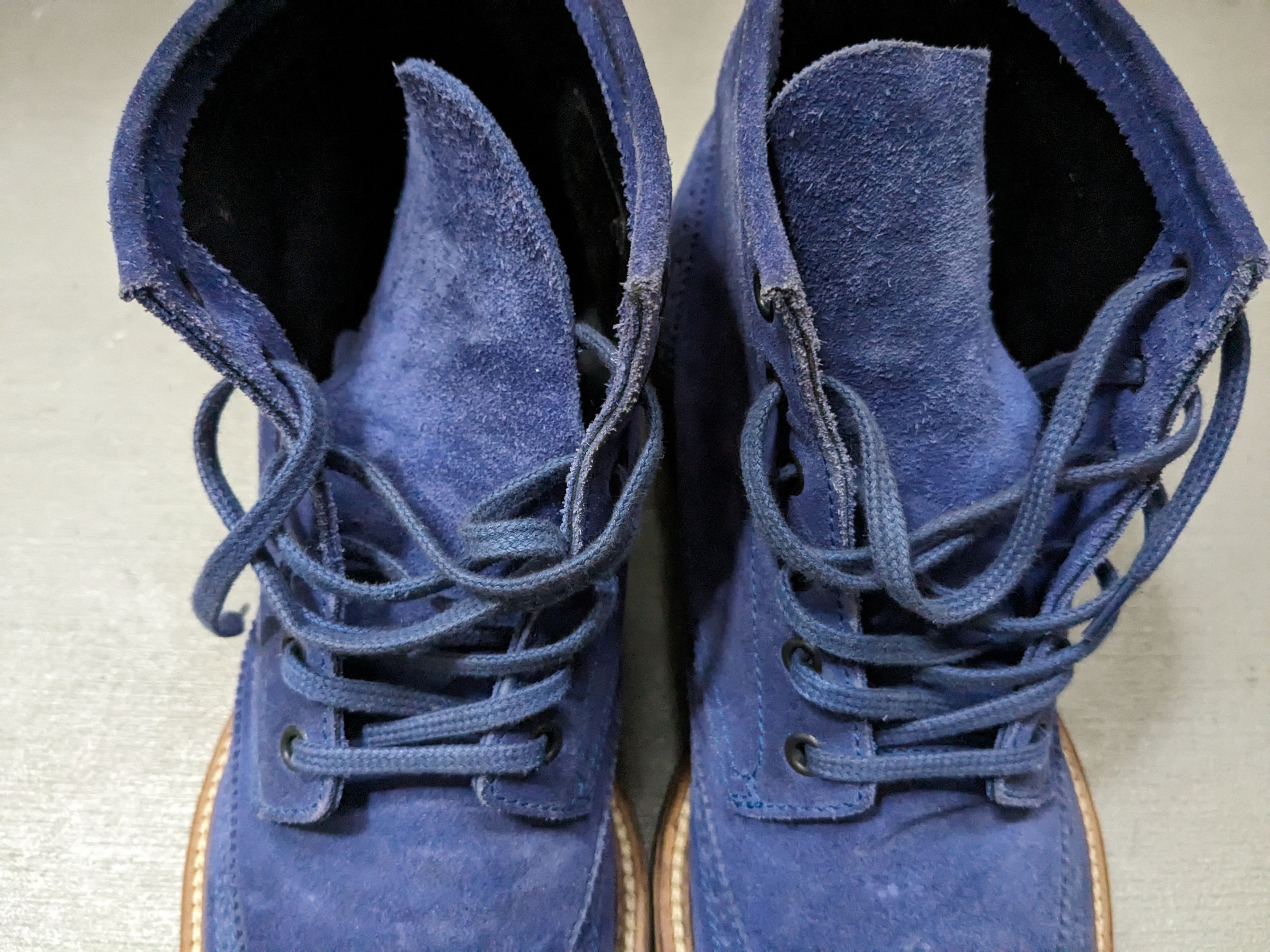 Hugo Boss Hugo Boss Wingtip Boots Blue Suede Brogues 11 44 Lace Up Size US 11 / EU 44 - 3 Thumbnail