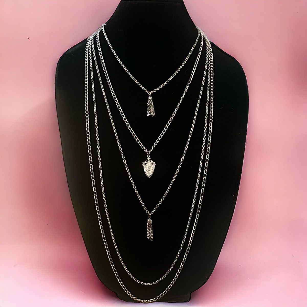 Vintage Vintage long layered multi chain pendant necklace Size ONE SIZE - 1 Thumbnail