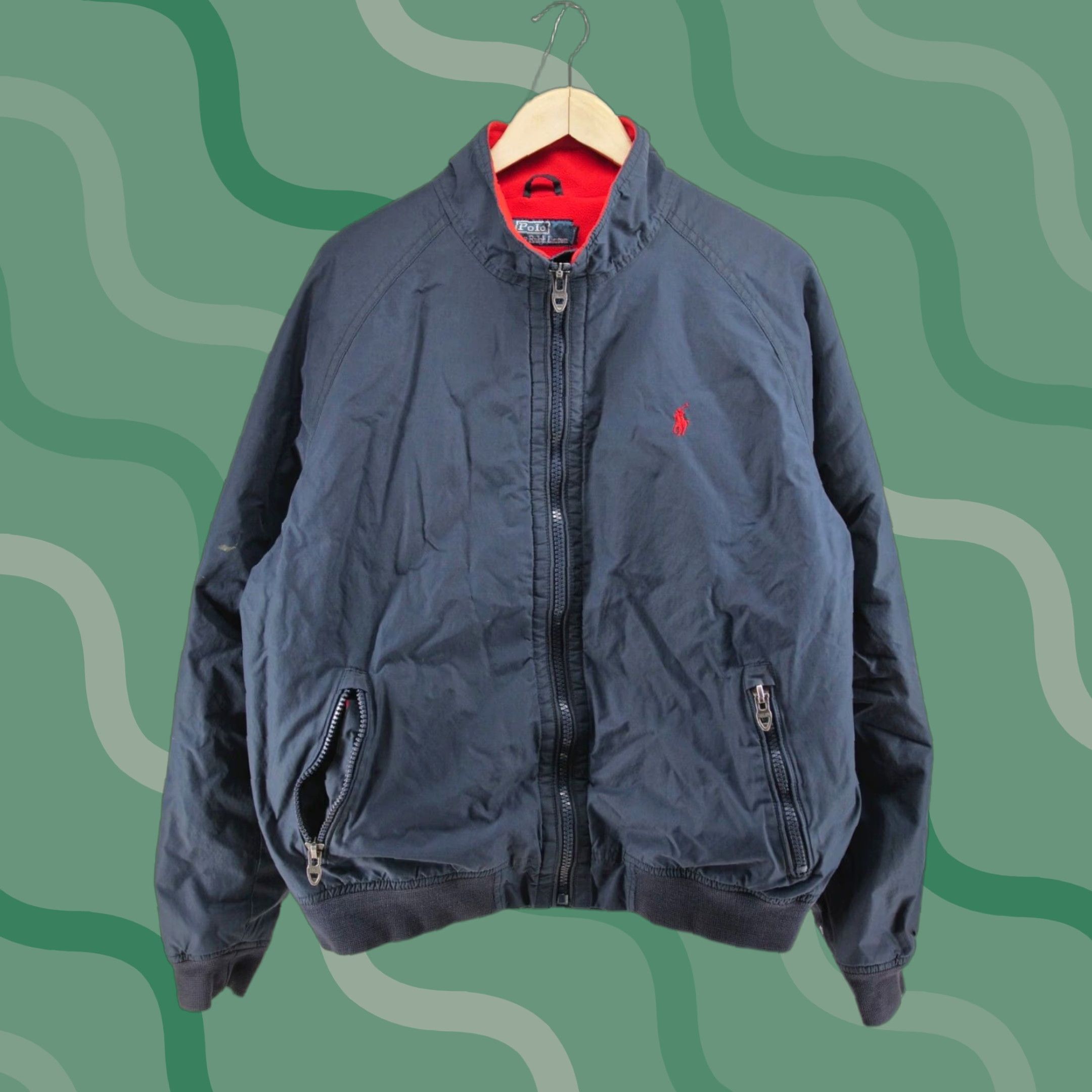 VINTAGE Polo Sport Ralph Lauren Jacket Men XL Nylon Fleece Lined 