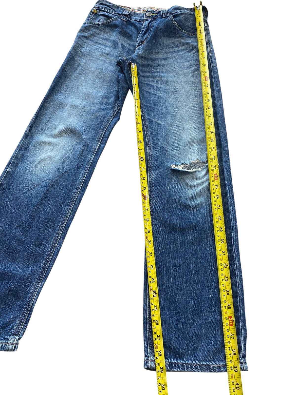 Edwin Edwin Vintage Blue Wash Ripped Style Straight Leg Jeans Size US 29 - 8 Thumbnail