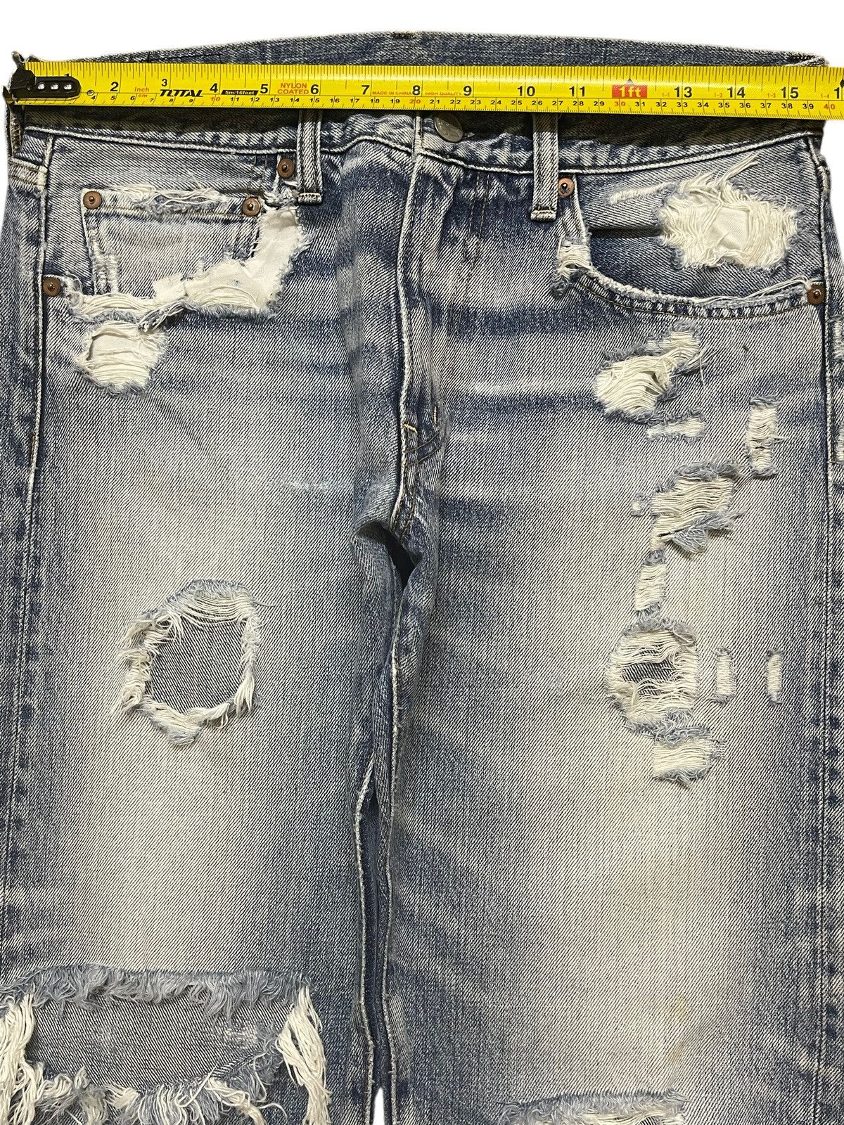 Kapital Vintage Japanese Brand Blue Faded Wash Distressed Jeans Size US 30 / EU 46 - 11 Thumbnail