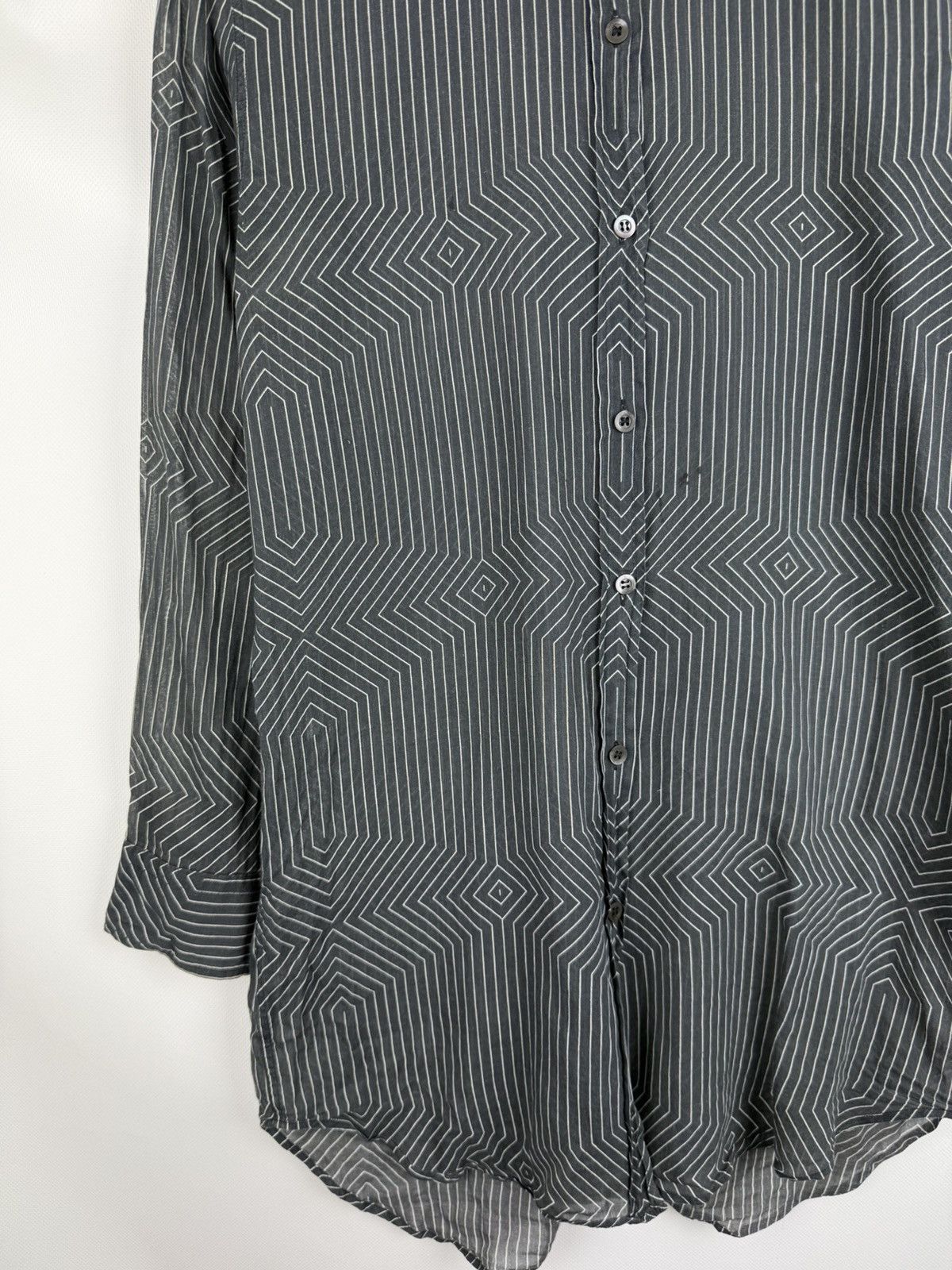 Dries Van Noten Dries Van Noten Geometric Patter Long Sleeve Shirt Dress Size XS / US 0-2 / IT 36-38 - 7 Thumbnail