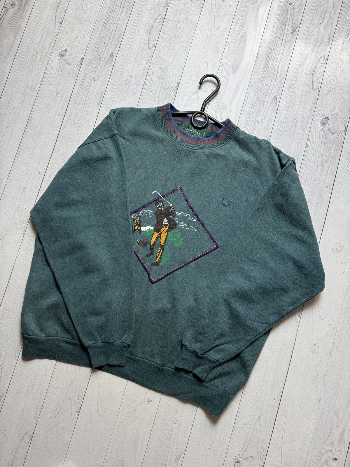 Vintage Vintage Fred Perry sweatshirt big central logo golf rare Size US XL / EU 56 / 4 - 6 Thumbnail