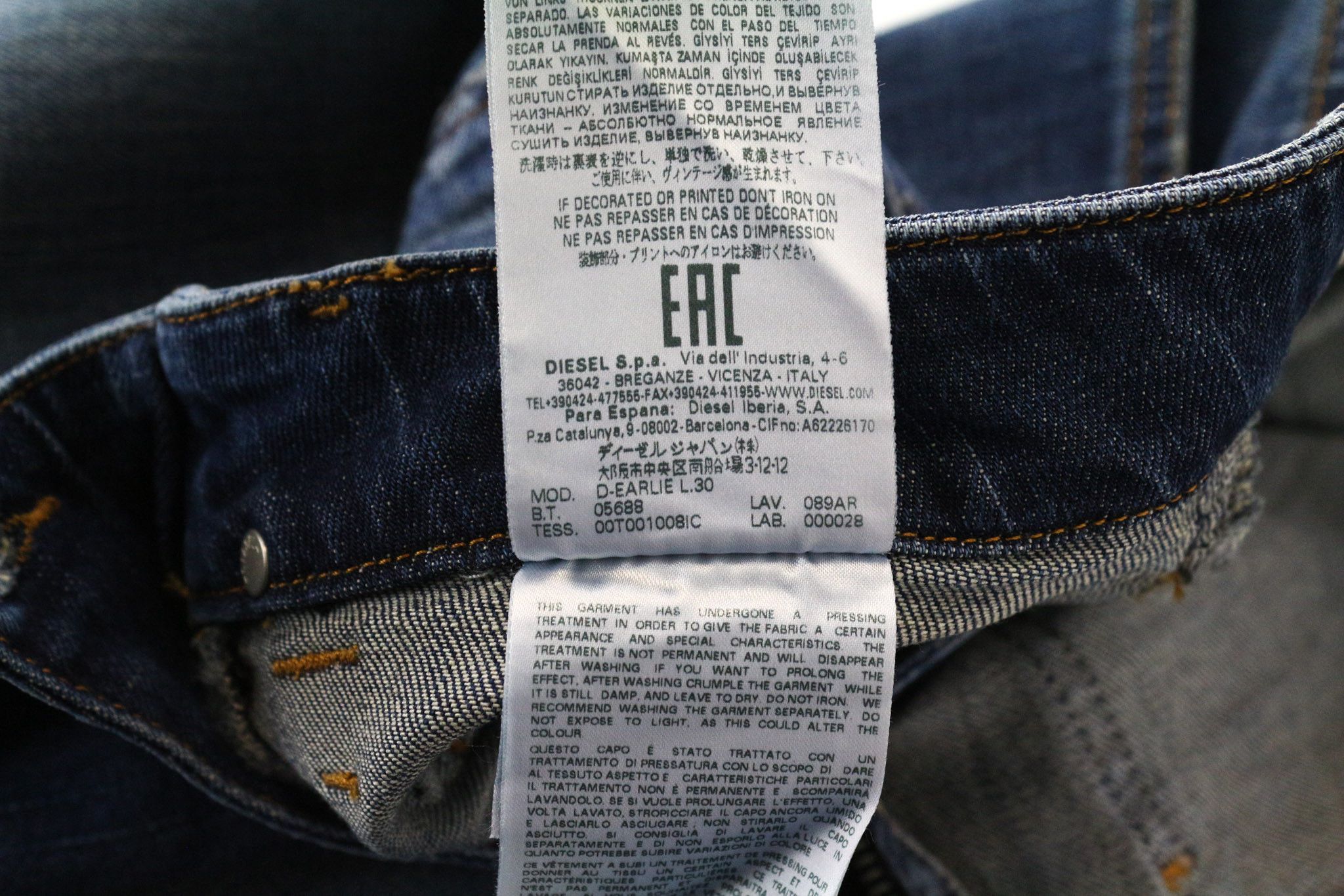 Diesel D-EARLIE 089AR W26/L30 Blue Cropped Jeans 71009 Size 26" / US 2 / IT 38 - 9 Thumbnail
