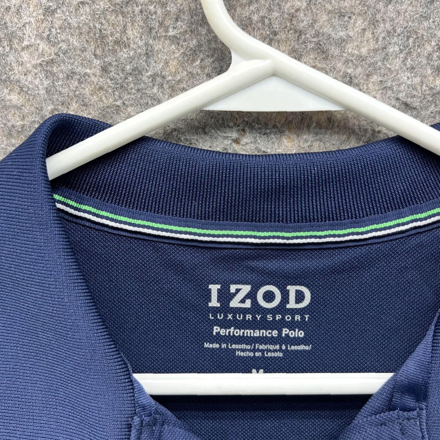 Izod Izod Polo Shirt Men Medium Adult Blue Navy Performance Polyester Shirt M Regular Black? Size US M / EU 48-50 / 2 - 5 Thumbnail