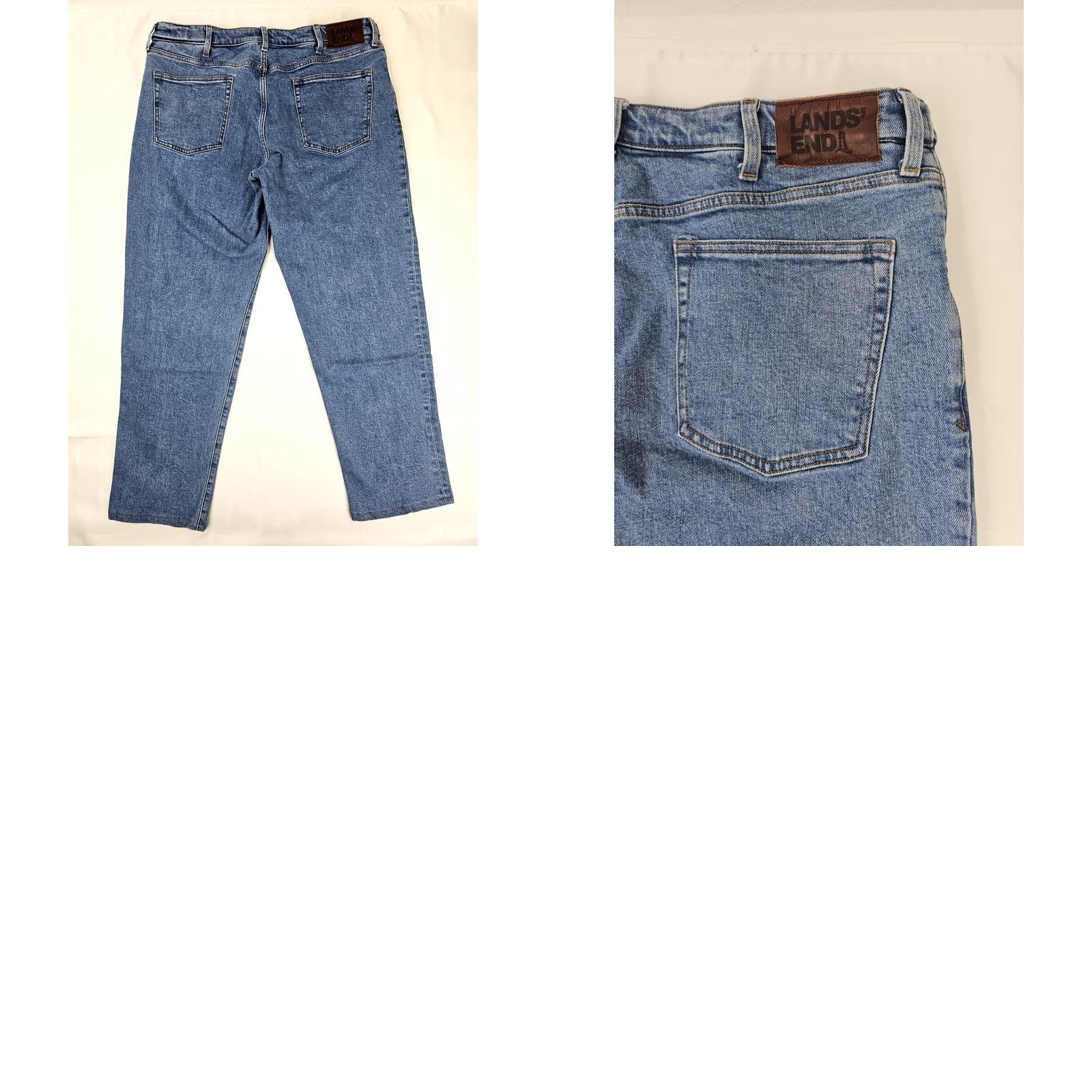 Lands' End Lands' End Jeans Men 38 Regular Inseam 30" Coupe Classique Square Rigger Denim 5-Pocket Straight Blue Size US 38 / EU 54 - 9 Thumbnail